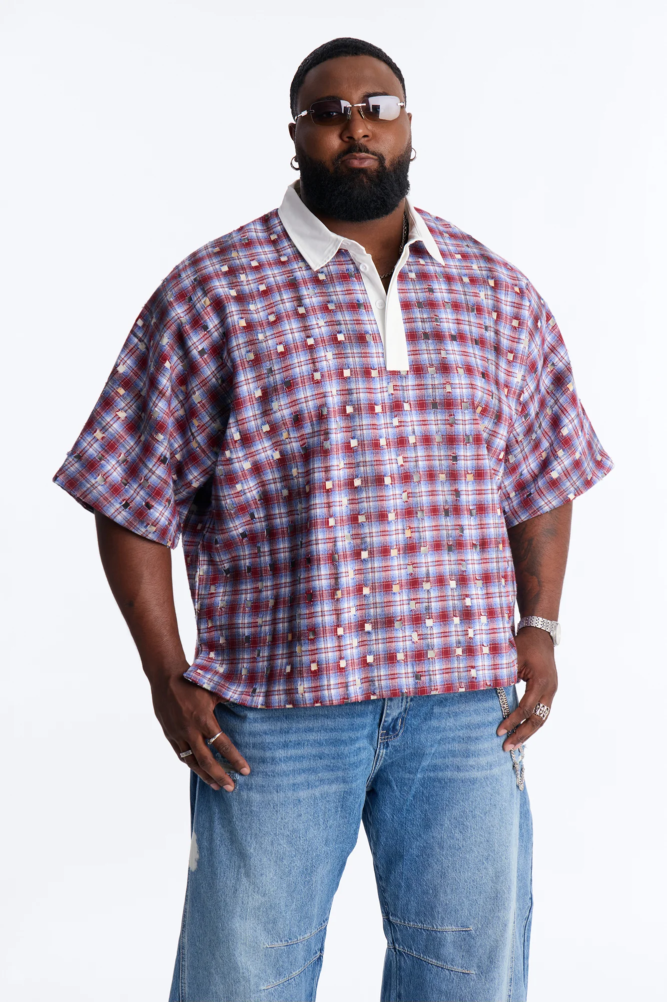 Oversized Desert Tempo Polo Shirt - Red - Image 5
