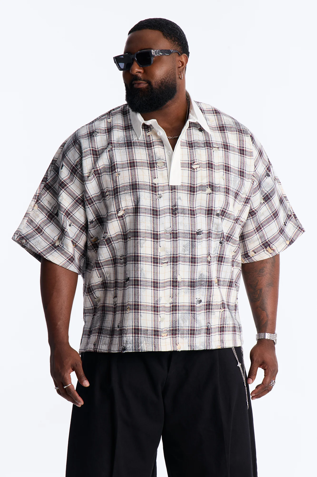 Oversized Desert Vibe Polo Shirt - Grey - Image 5