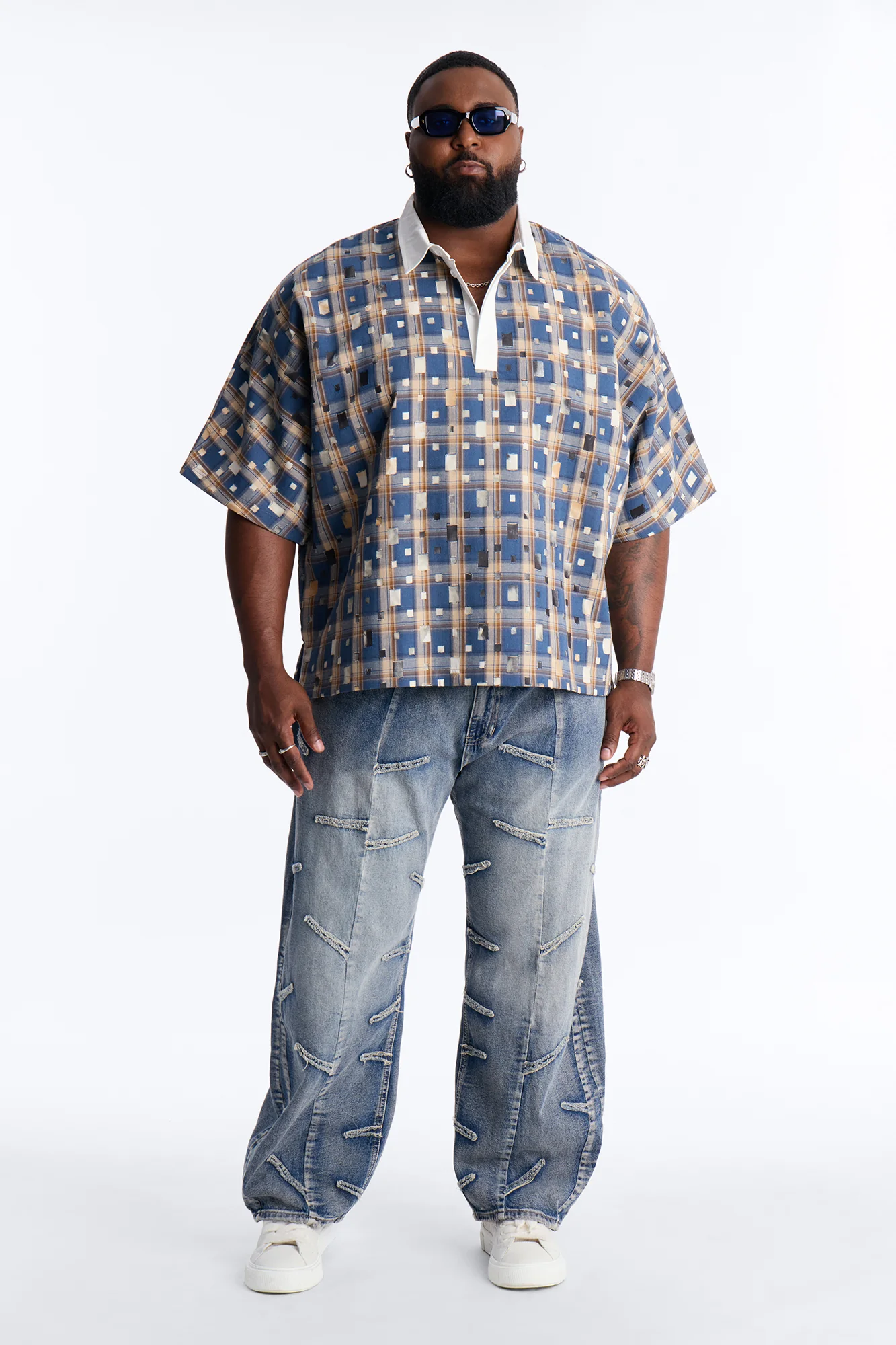 Oversized Dustwave Polo Shirt - Blue - Image 7