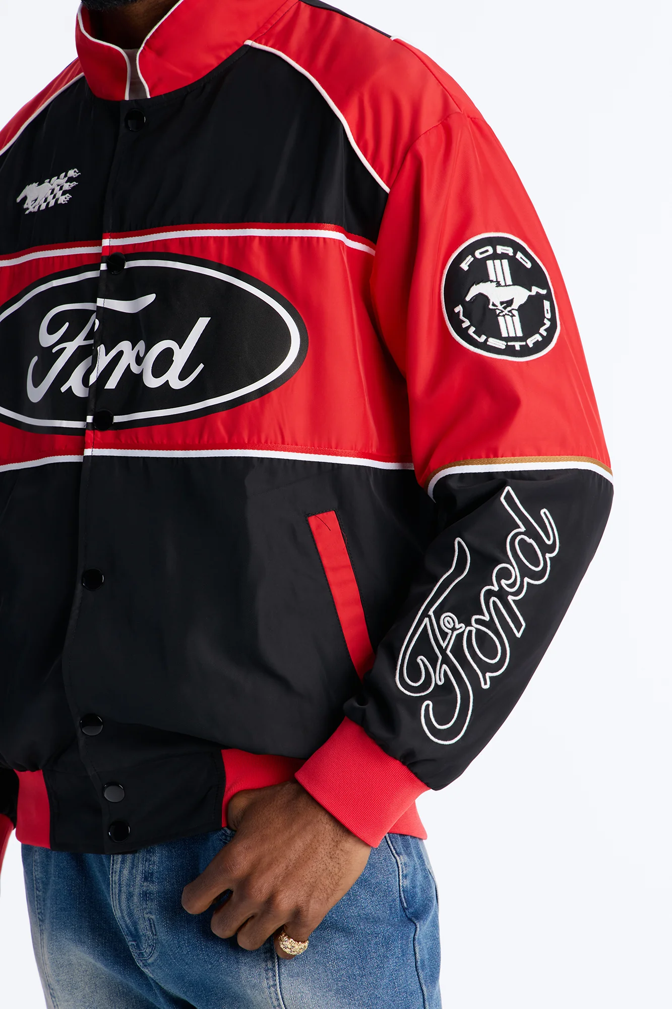 Oversized Ford Need For Speed Racing Jacket - Red - Image 3