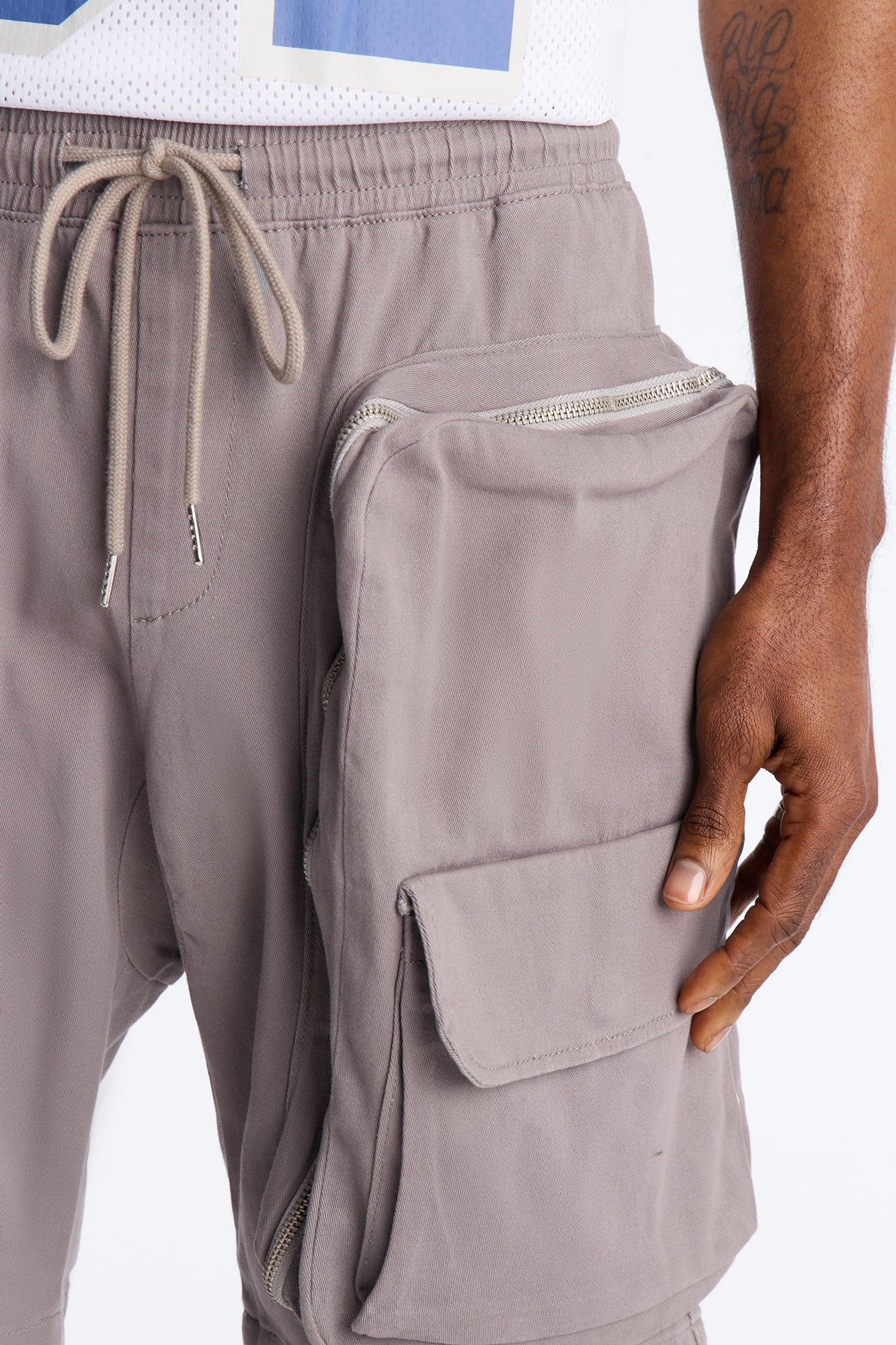 Oversized Maxed Out Utility Pocket Short - Grey - Image 3