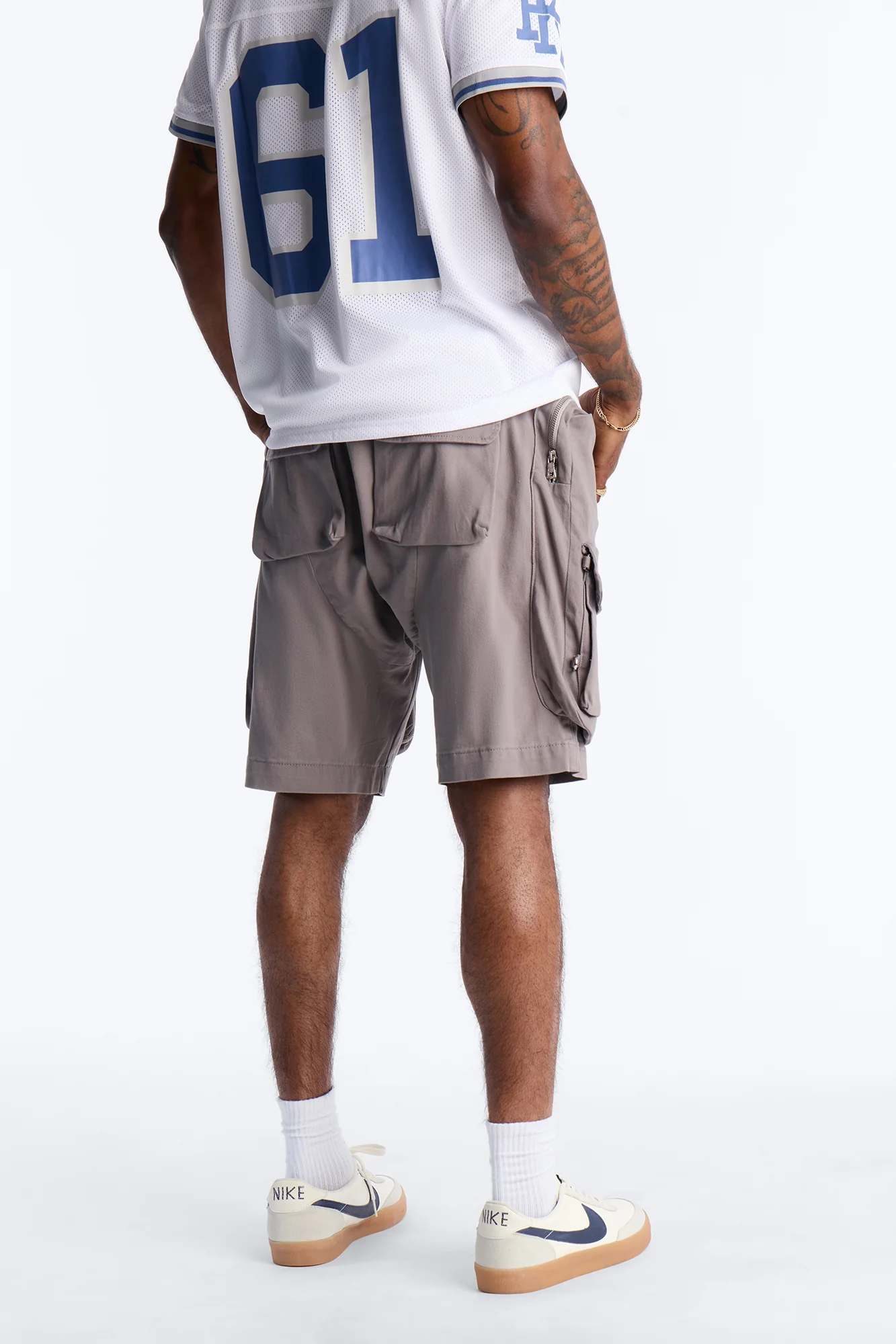 Oversized Maxed Out Utility Pocket Short - Grey - Image 4