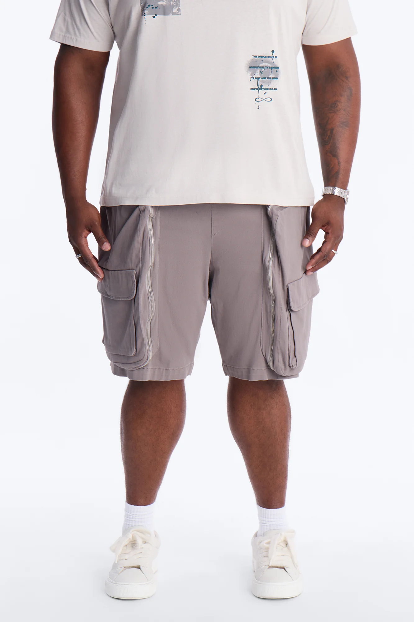 Oversized Maxed Out Utility Pocket Short - Grey - Image 5