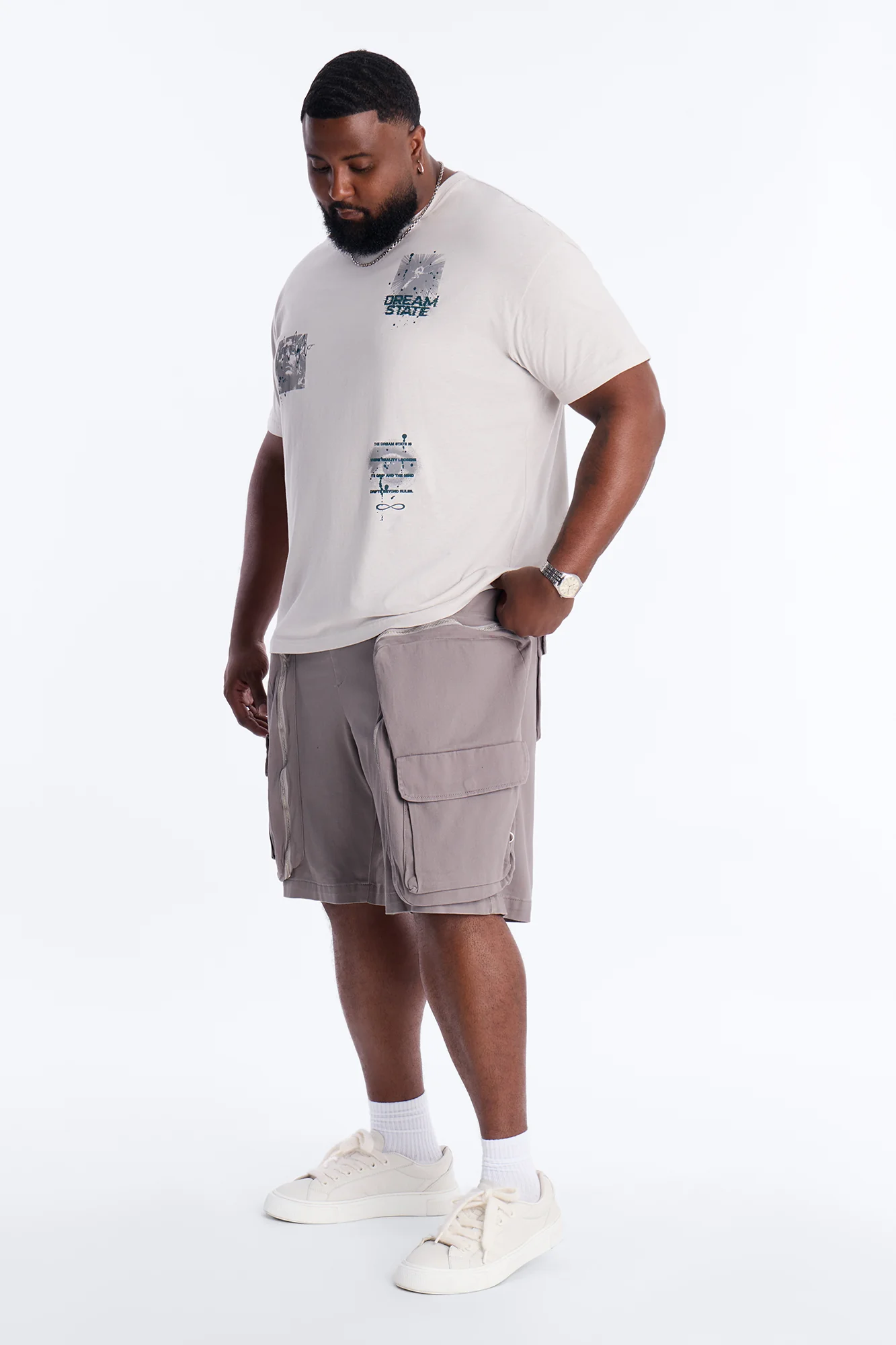 Oversized Maxed Out Utility Pocket Short - Grey - Image 6