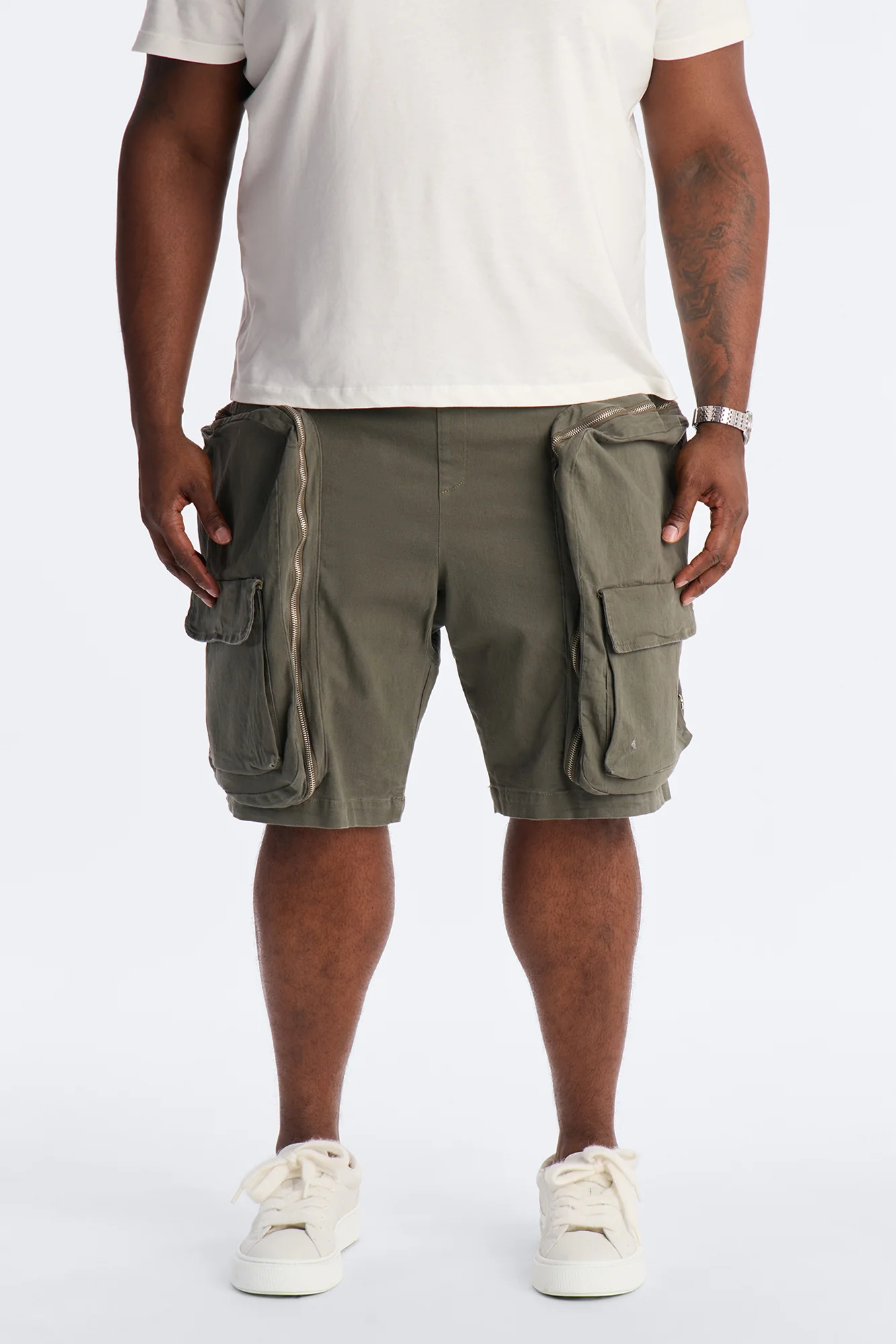 Oversized Maxed Out Utility Pocket Short - Olive - Image 4