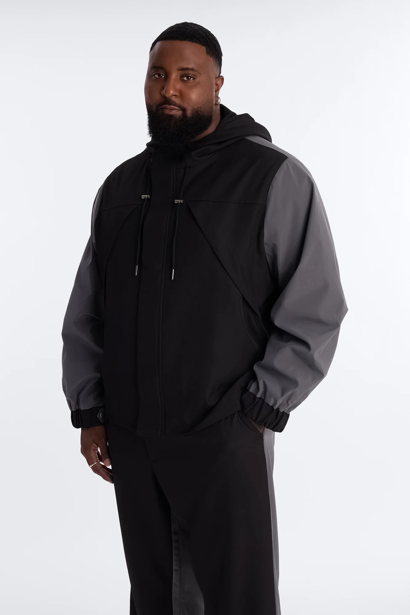 Oversized Montalvo Mixed Worlds Shirt Jacket - Black - Image 5