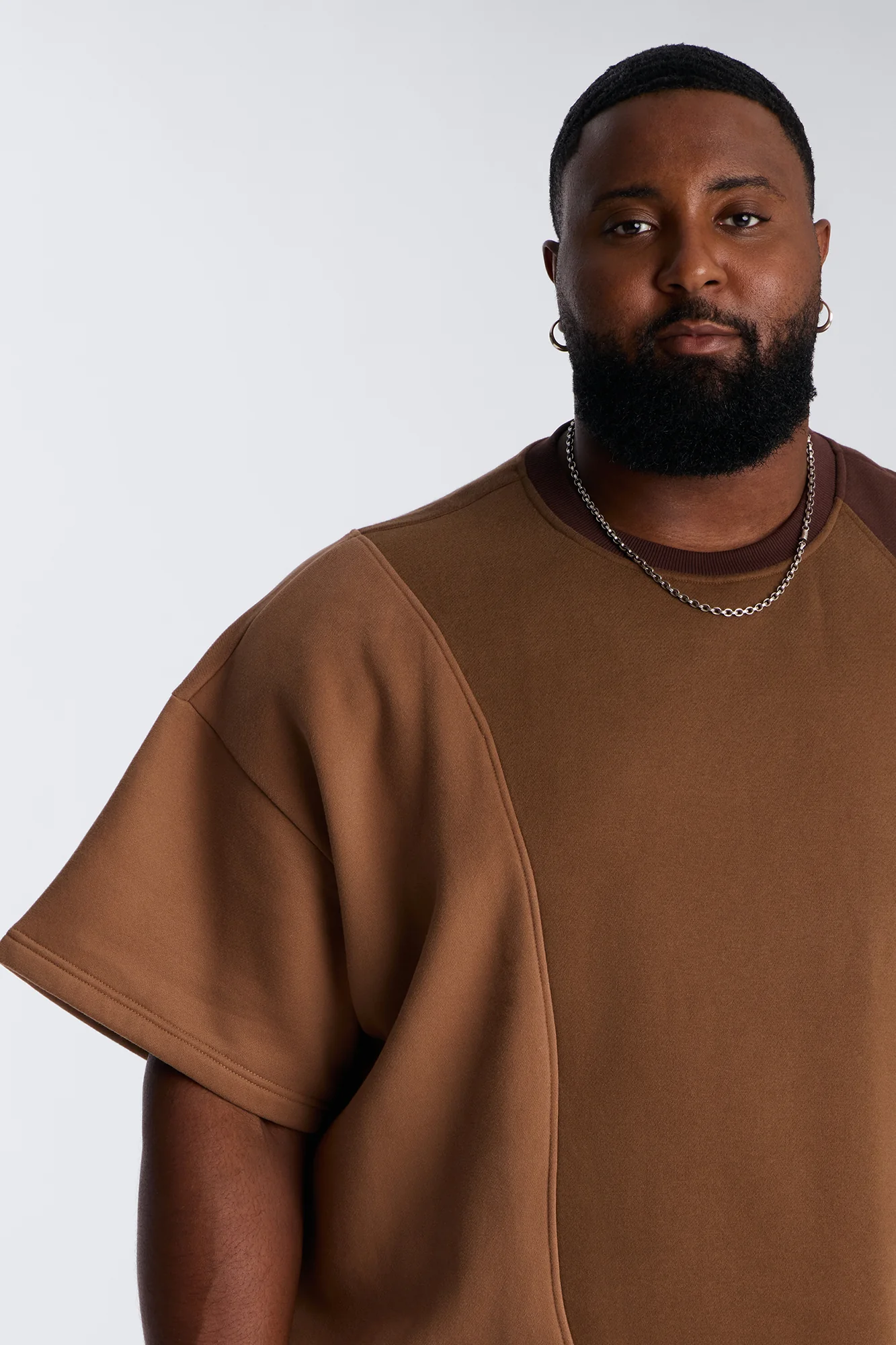 Oversized Neapolitan Paneled Sweatshirt - Brown/combo - Image 7