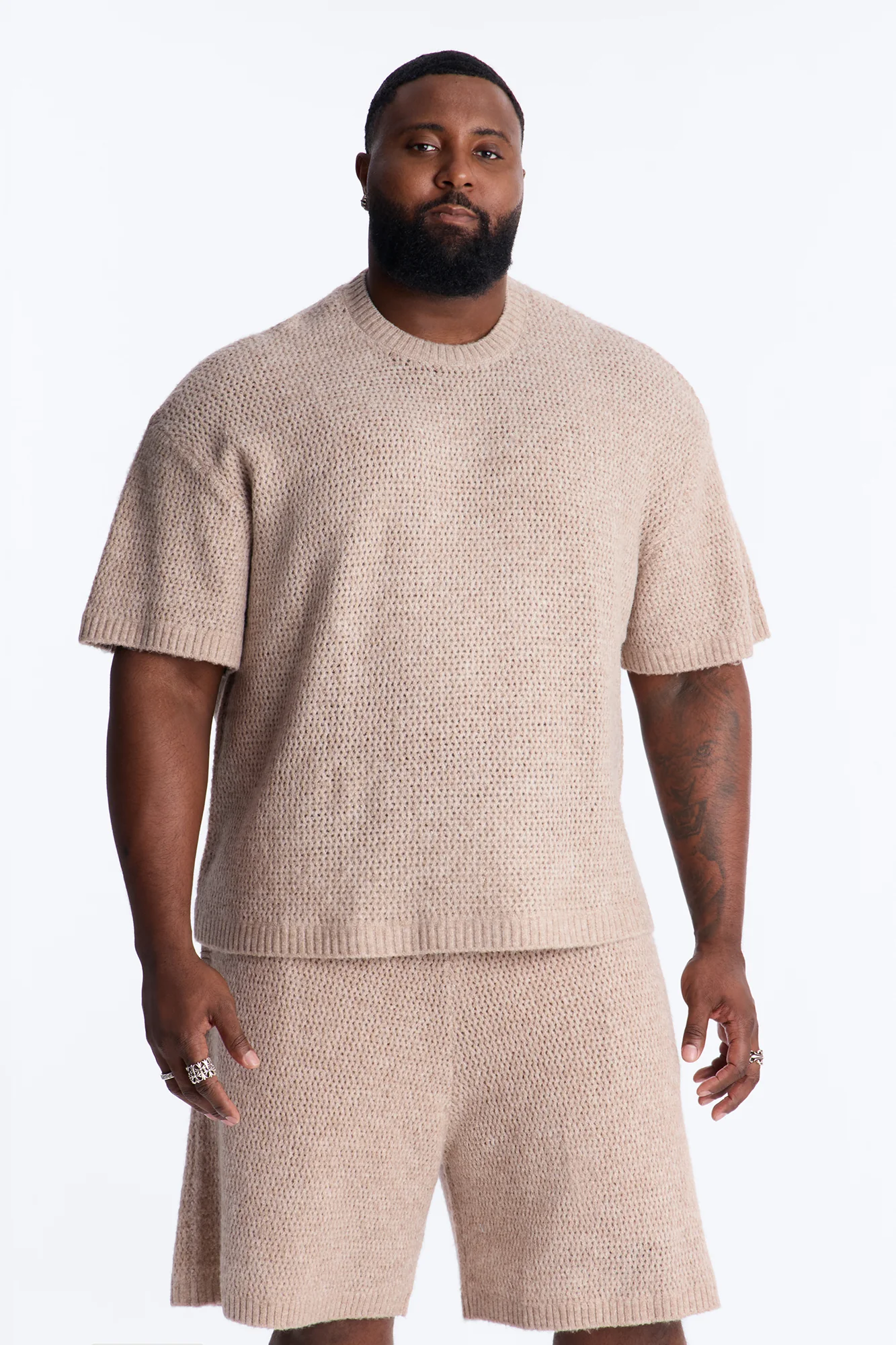 Oversized Venice Sweater Shirt - Stone - Image 4