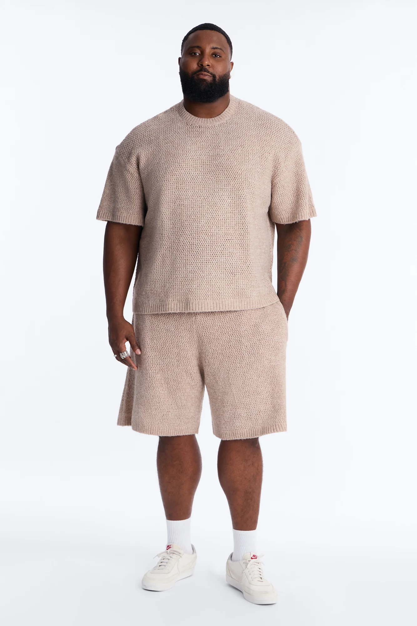 Oversized Venice Sweater Shirt - Stone - Image 5