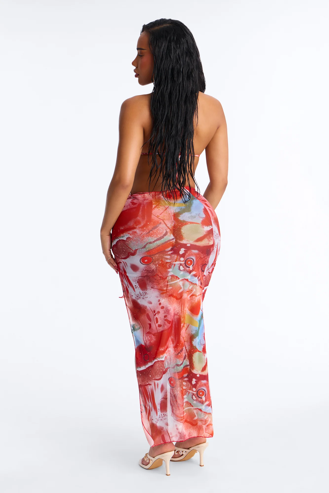 Pacific Passion Bikini And Sarong - Red/combo - Image 5