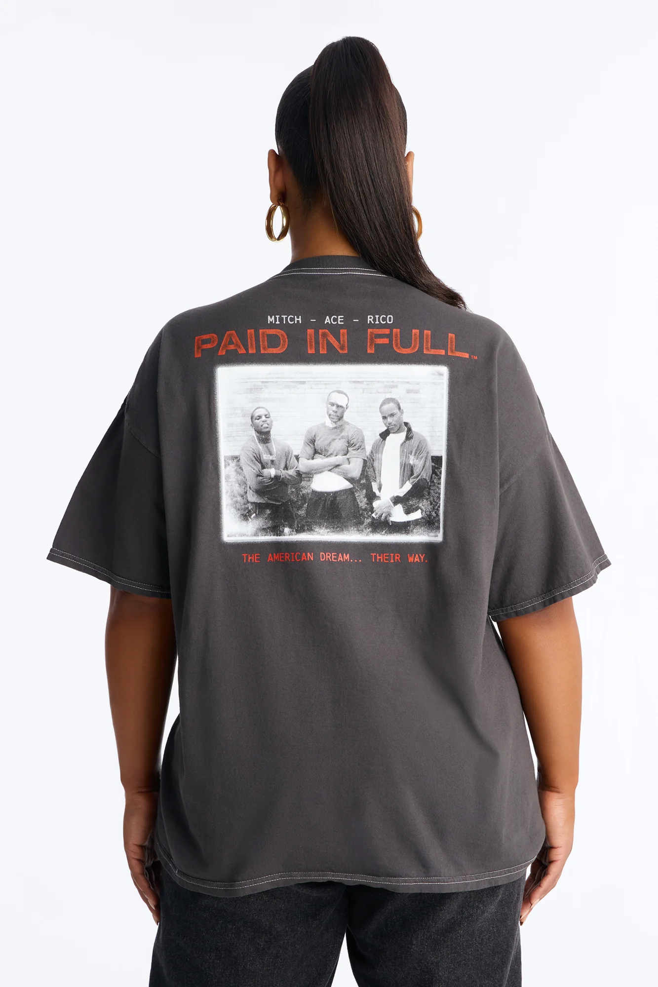 Paid In Full Paint Splatter TShirt - Black Wash - Image 5