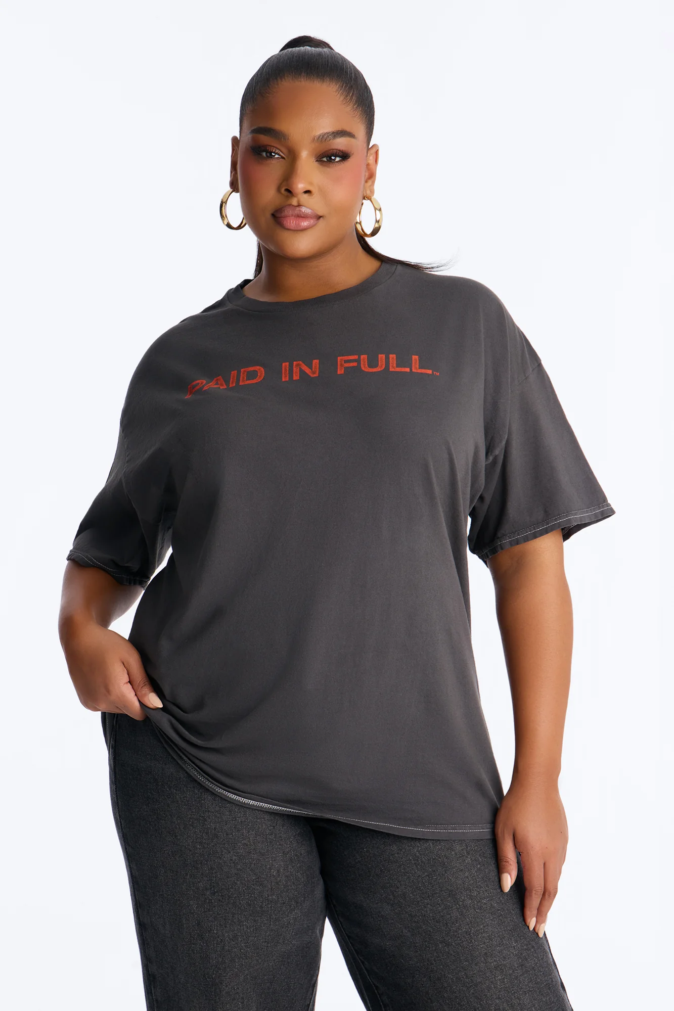 Paid In Full Paint Splatter TShirt - Black Wash - Image 8