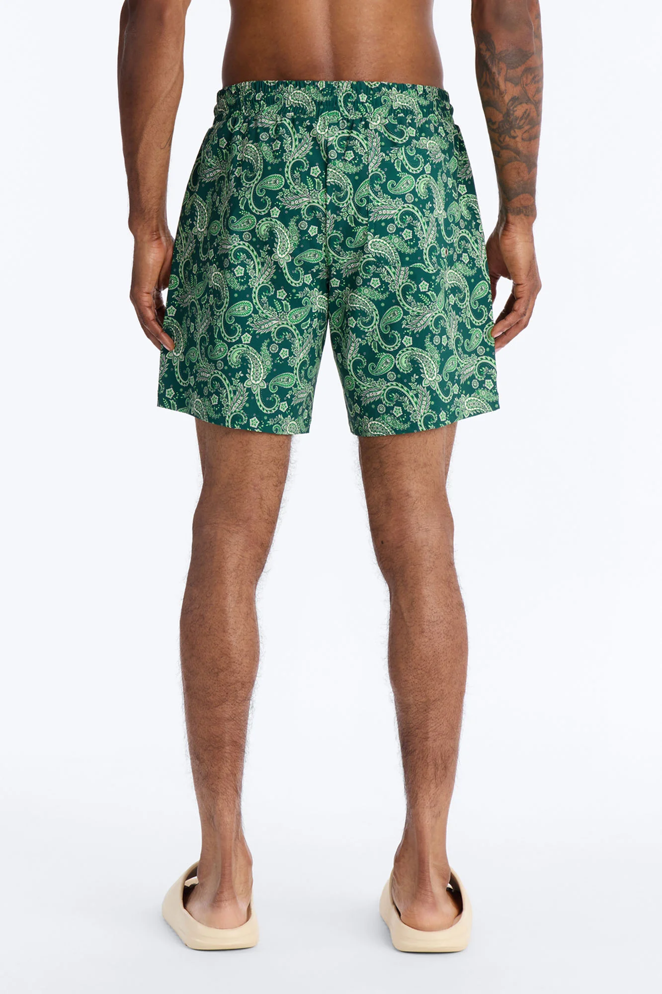 Paisley Elevated Printed Swim Trunk 7″ - Green - Image 4