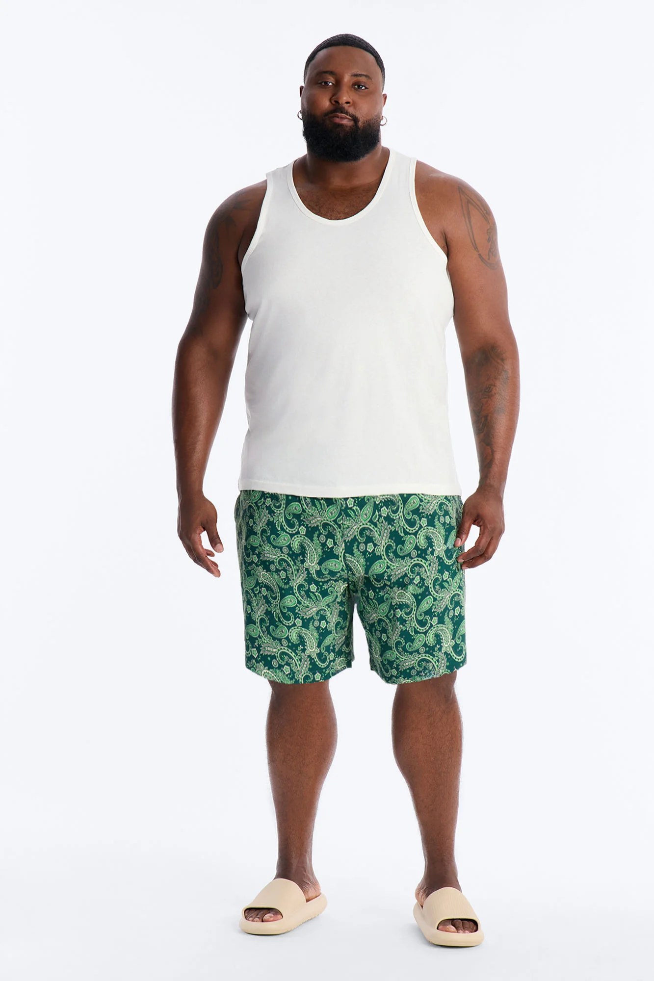 Paisley Elevated Printed Swim Trunk 7″ - Green - Image 7