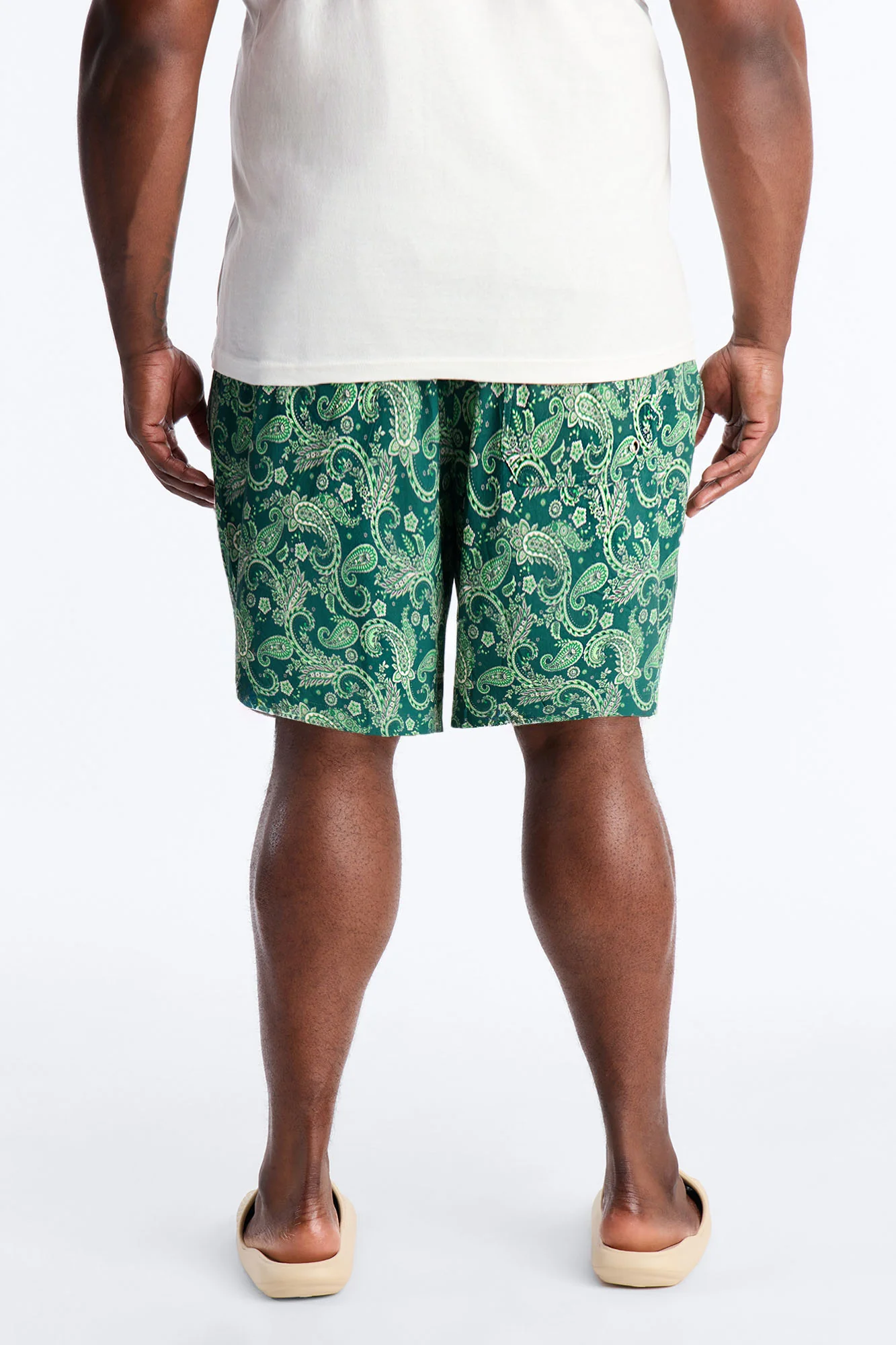 Paisley Elevated Printed Swim Trunk 7″ - Green - Image 9