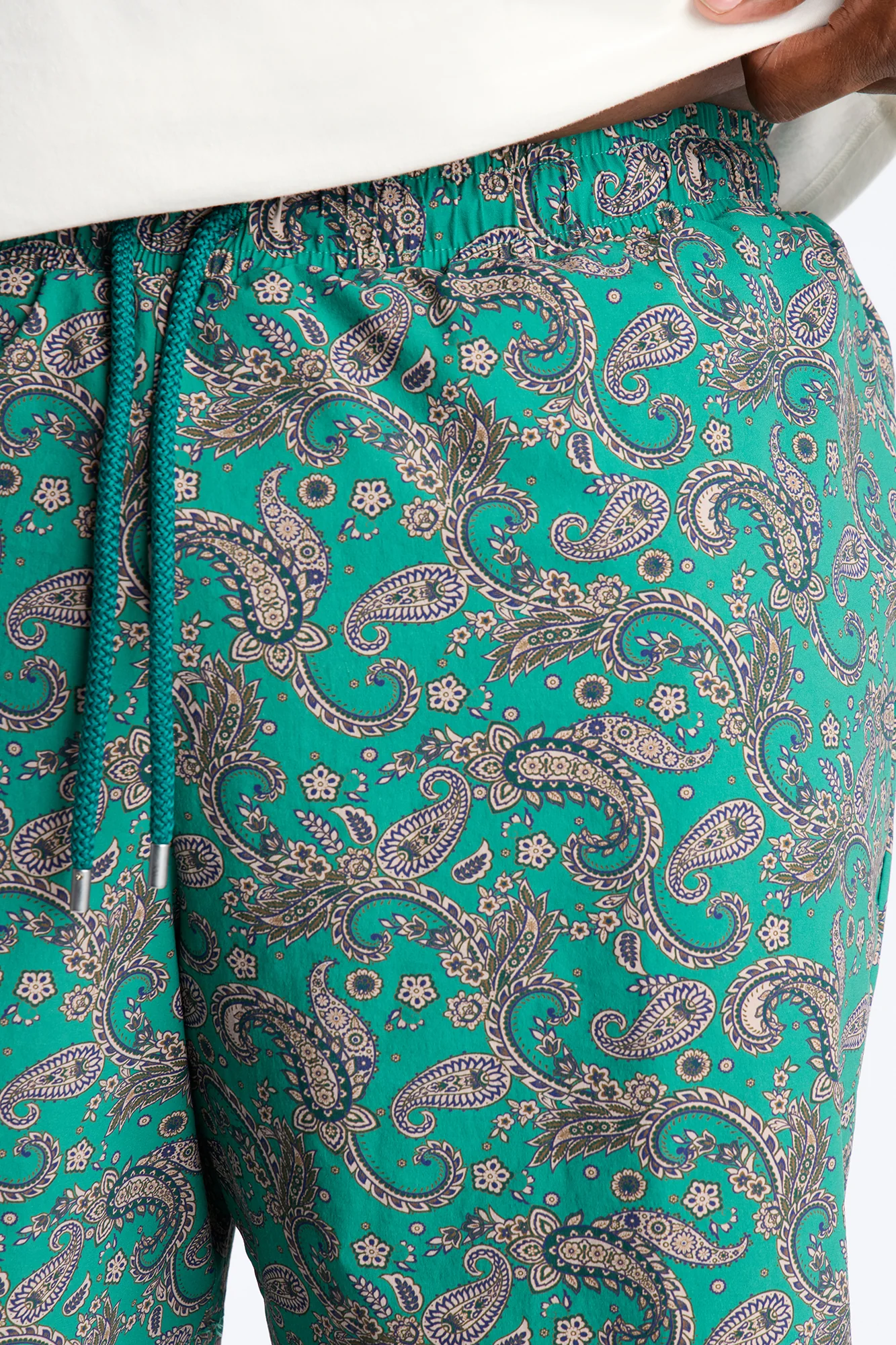 Paisley Elevated Printed Swim Trunk 7″ - Teal - Image 7