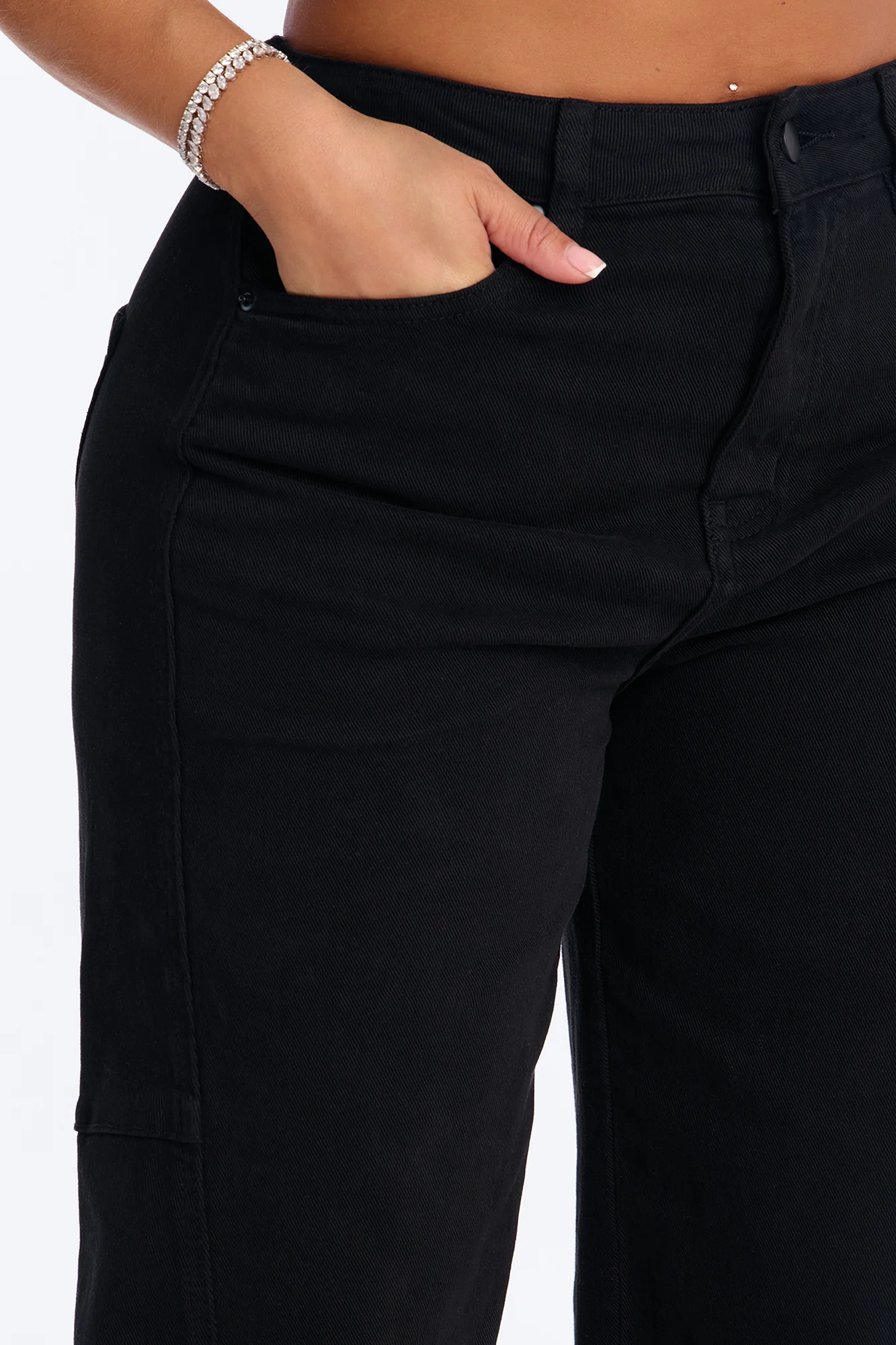 Palisades Stretch Mom Jeans - Black - Image 3