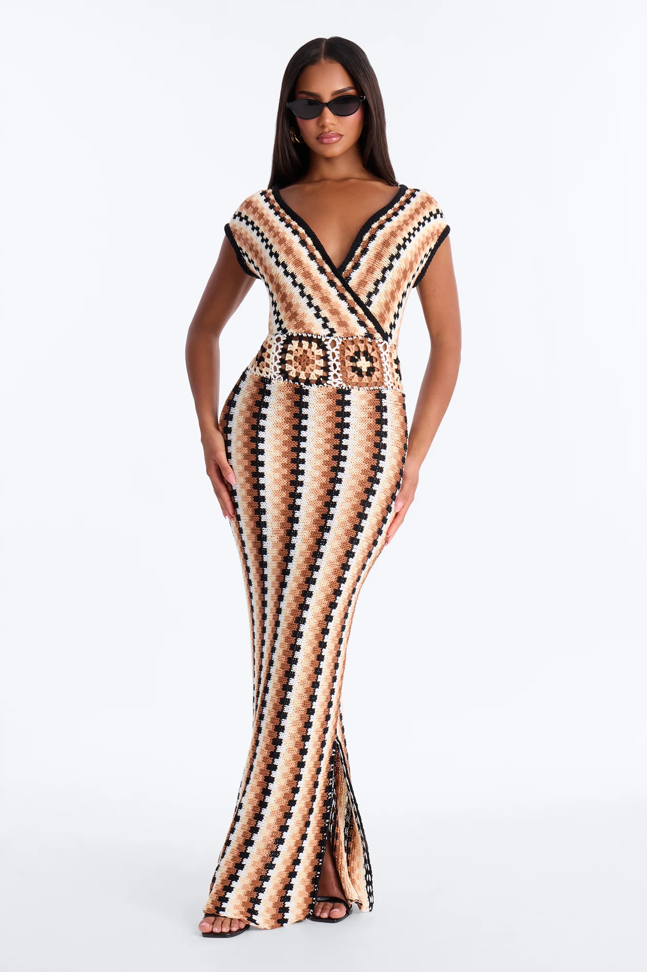 Palm Royale Sweater Maxi Dress - Taupe/combo
