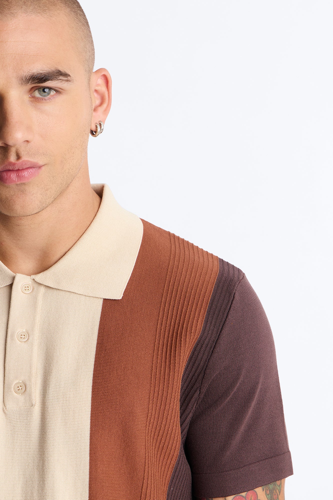 Palm Springs Panel Polo - Brown/combo - Image 3