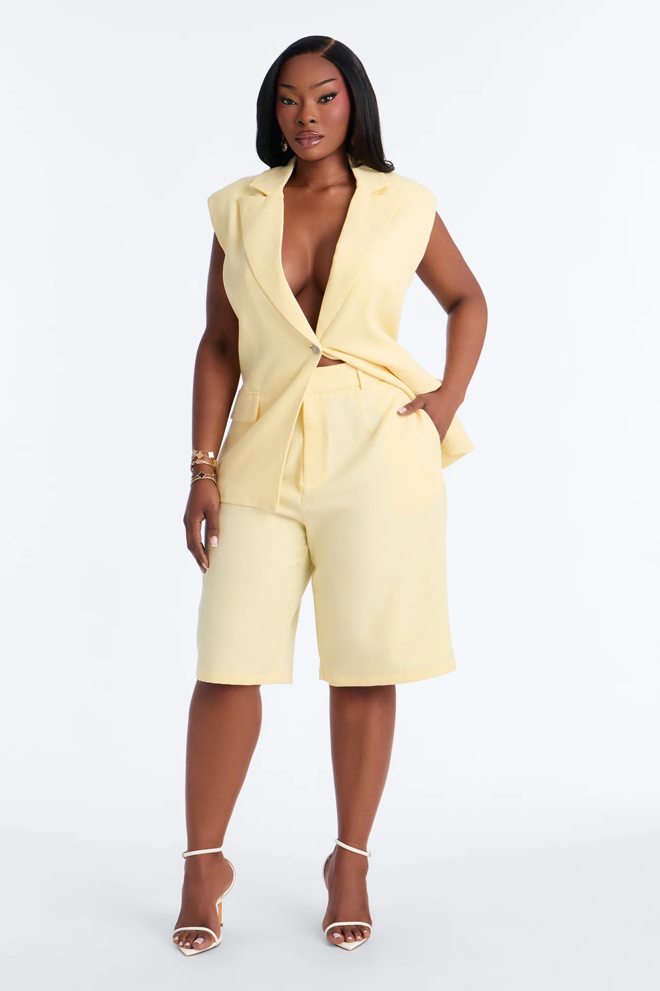 Paloma Linen Bermuda Short - Yellow - Image 5