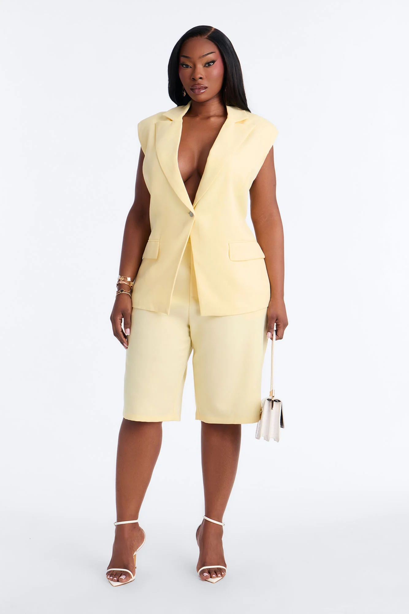 Paloma Linen Vest - Butter Yellow - Image 2