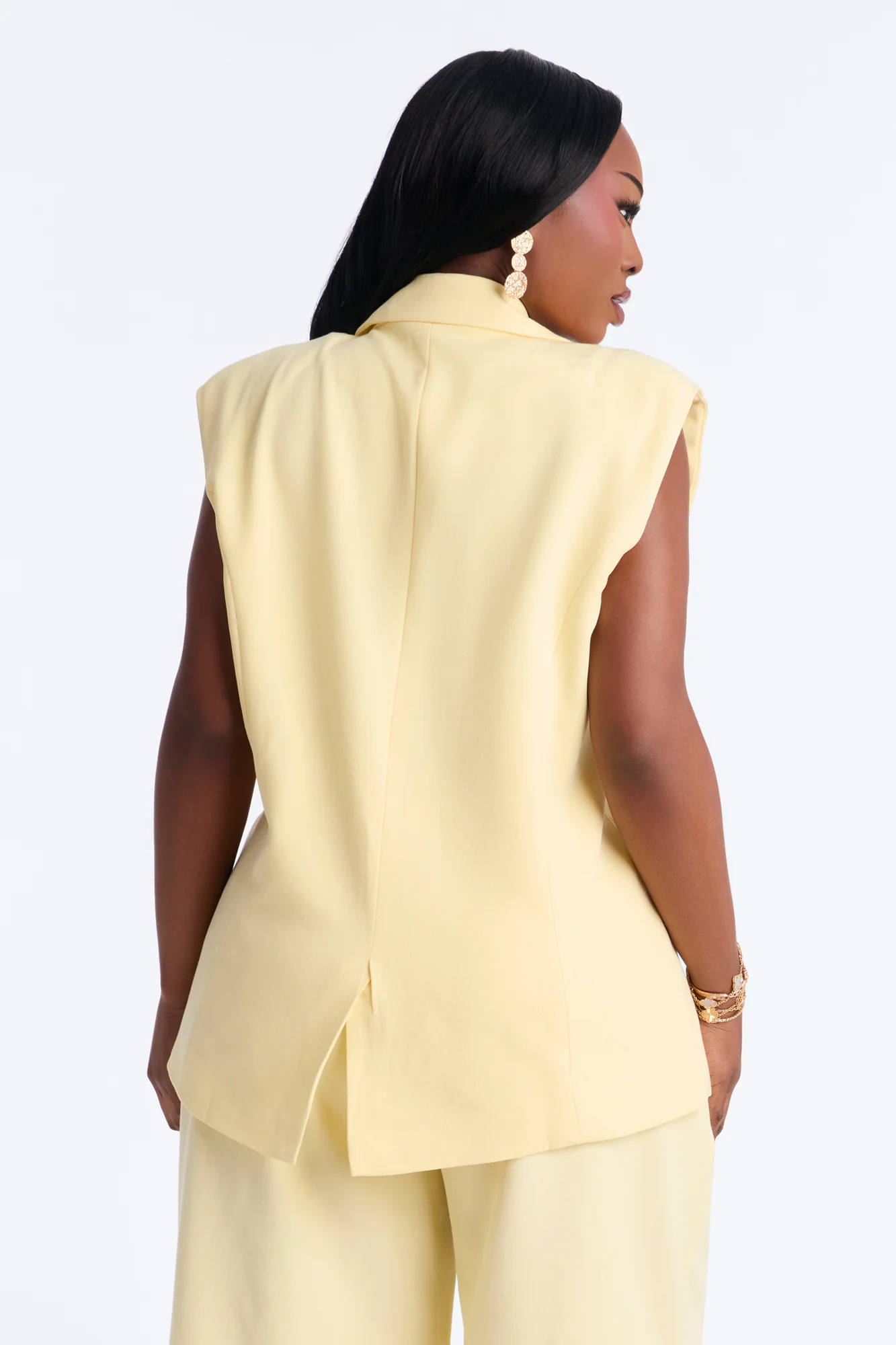Paloma Linen Vest - Butter Yellow - Image 4