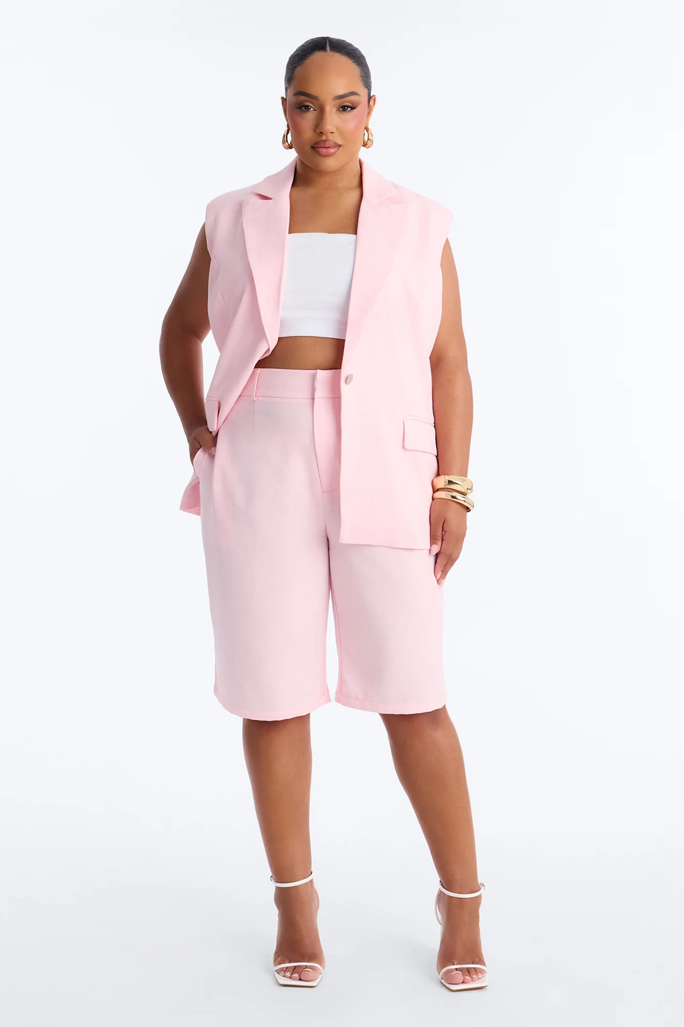 Paloma Linen Vest - Light Pink - Image 6