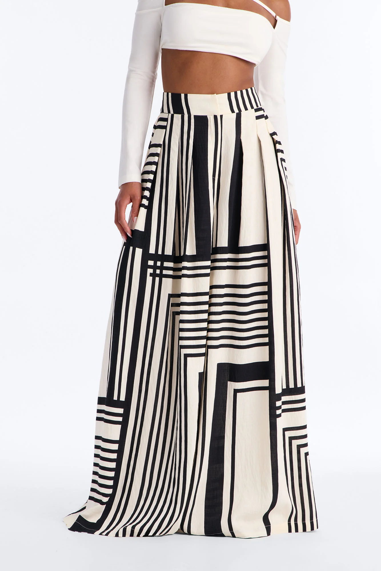 Pamela Geometric Wide Leg Pant - Navy/combo - Image 2