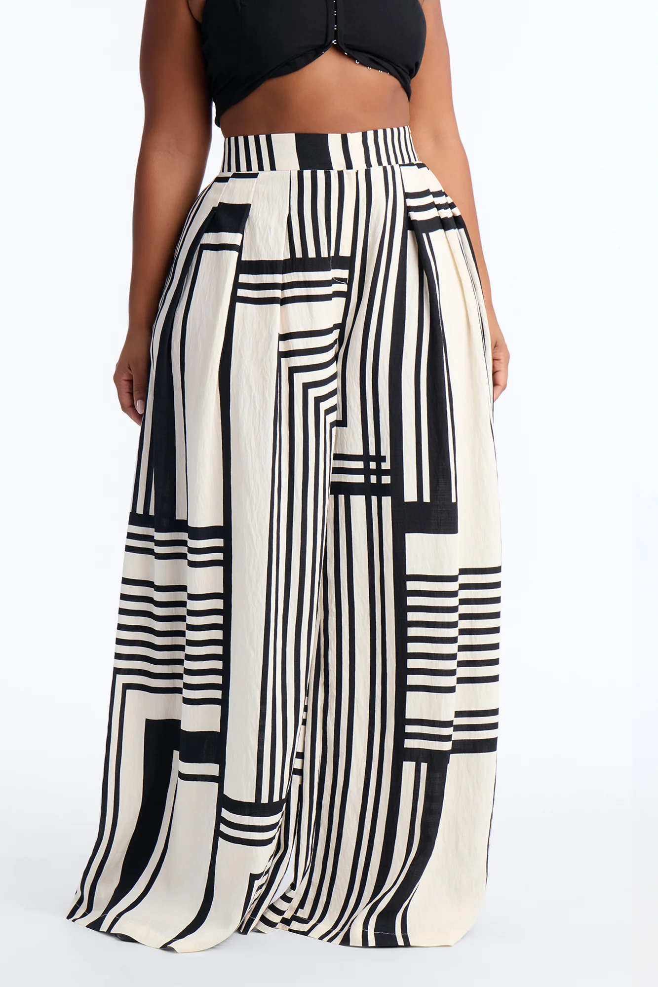 Pamela Geometric Wide Leg Pant - Navy/combo - Image 6