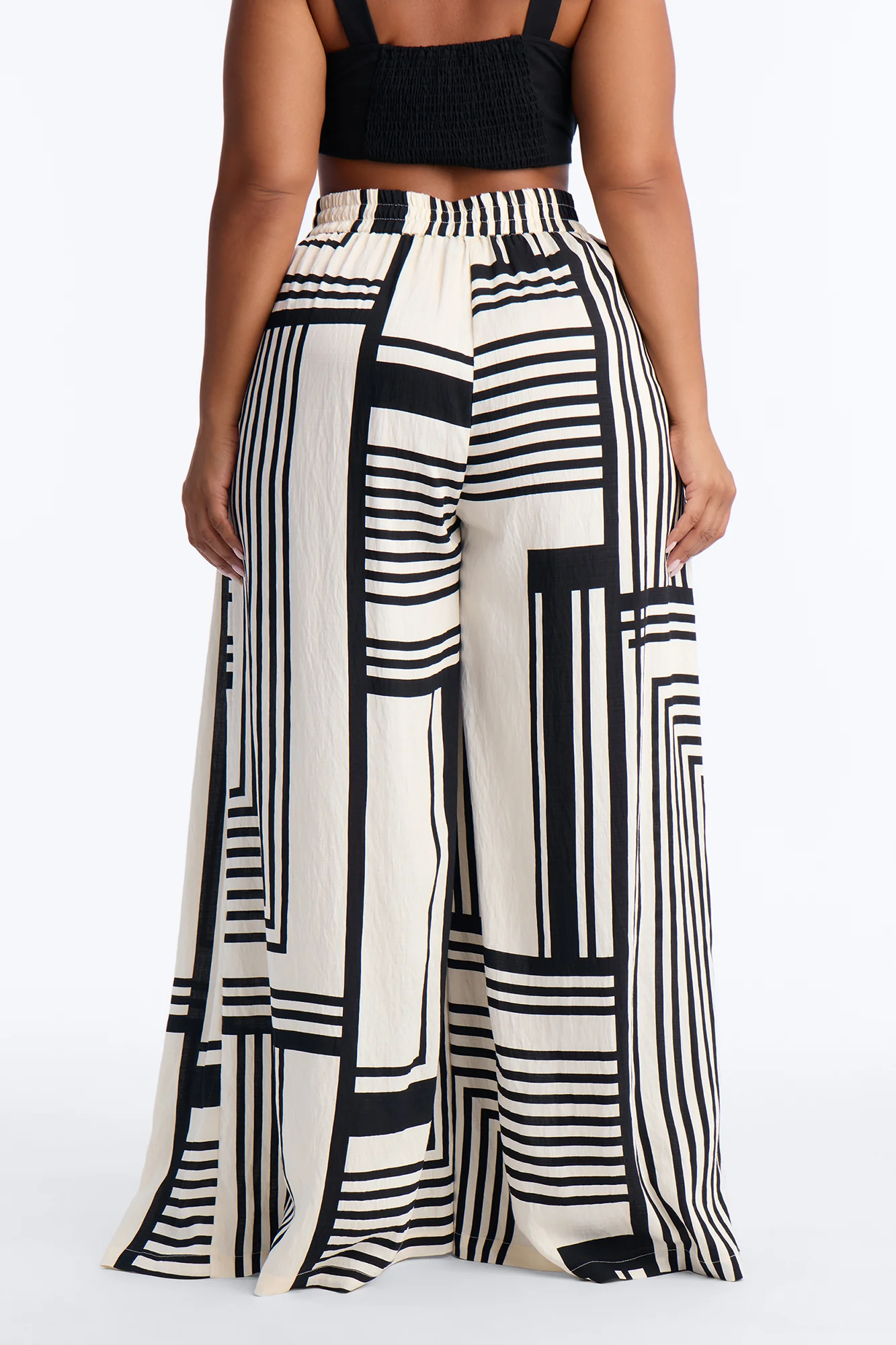 Pamela Geometric Wide Leg Pant - Navy/combo - Image 8