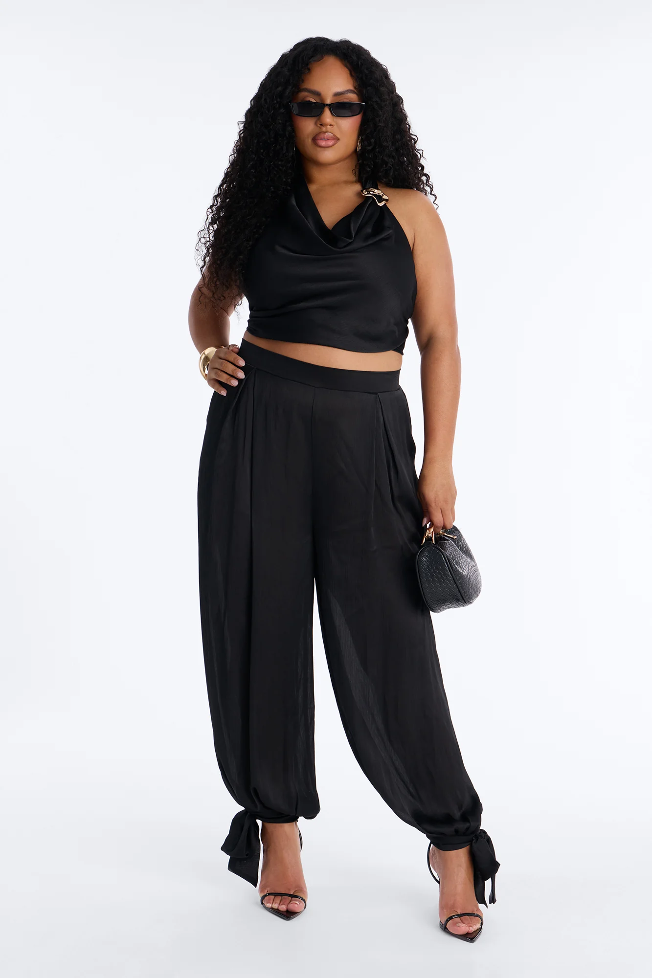 Paola Halter Balloon Pant Set - Black - Image 6