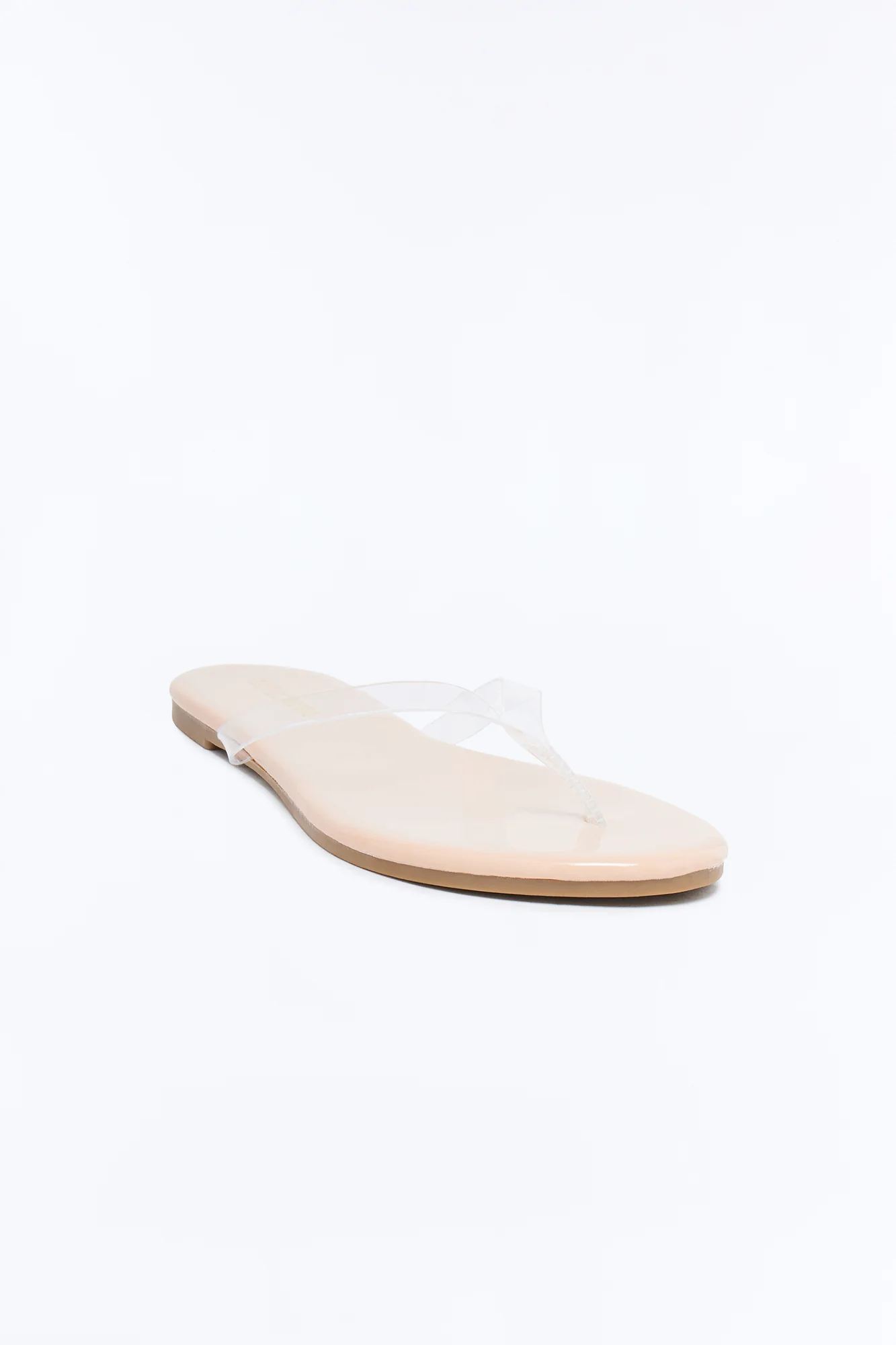 Papaya Clear Strap Flip Flops - Nude - Image 2