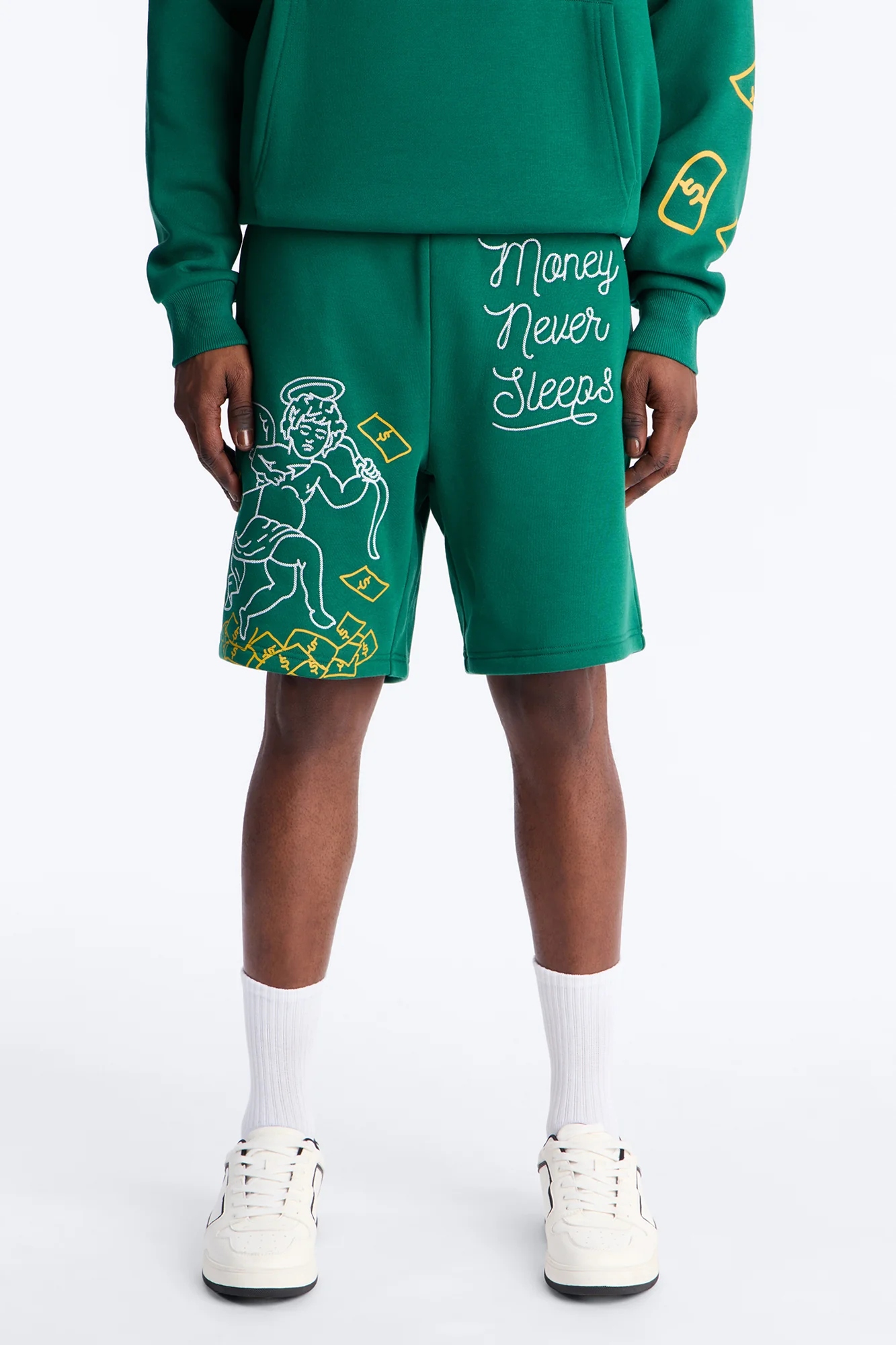 Paper Chasers Chain Stitch Sweatshorts - Green