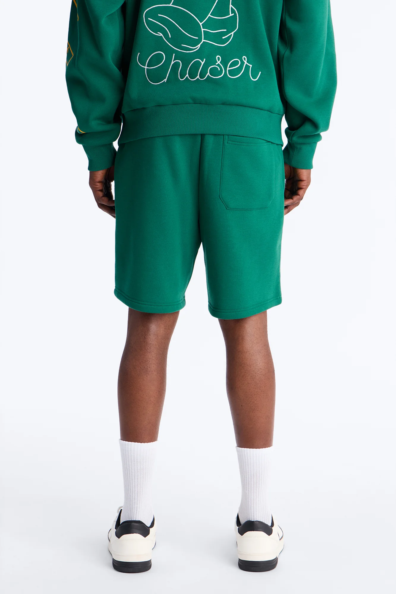 Paper Chasers Chain Stitch Sweatshorts - Green - Image 4