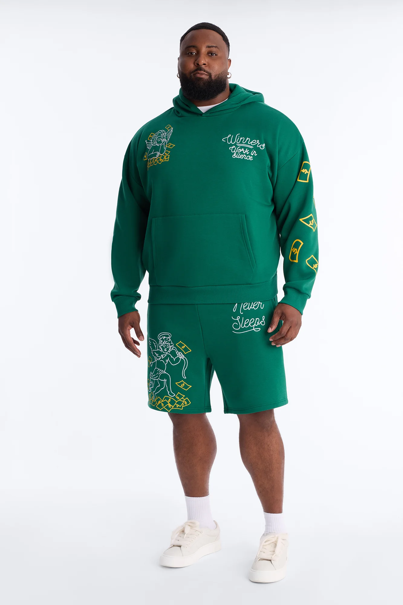 Paper Chasers Chain Stitch Sweatshorts - Green - Image 6