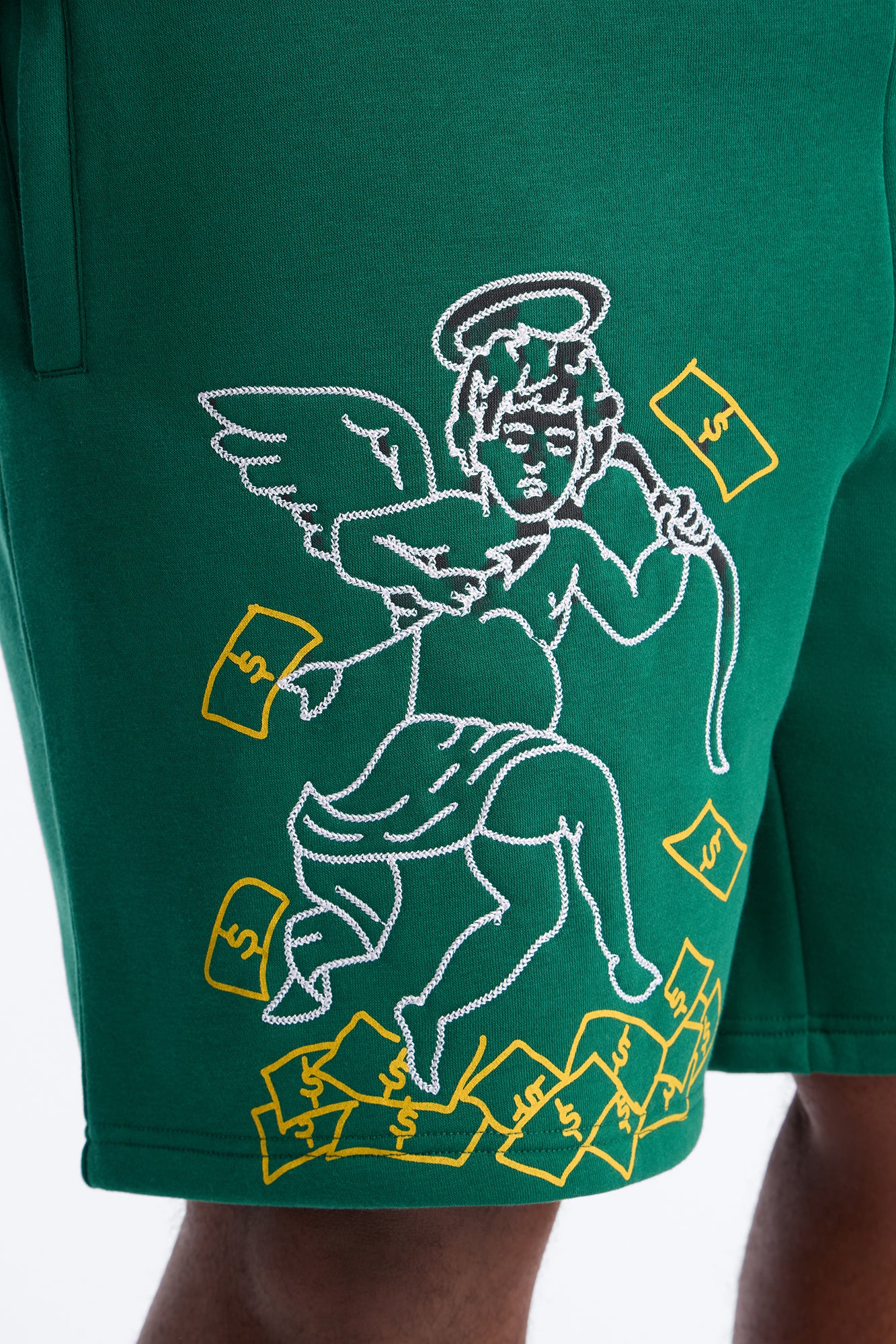 Paper Chasers Chain Stitch Sweatshorts - Green - Image 7