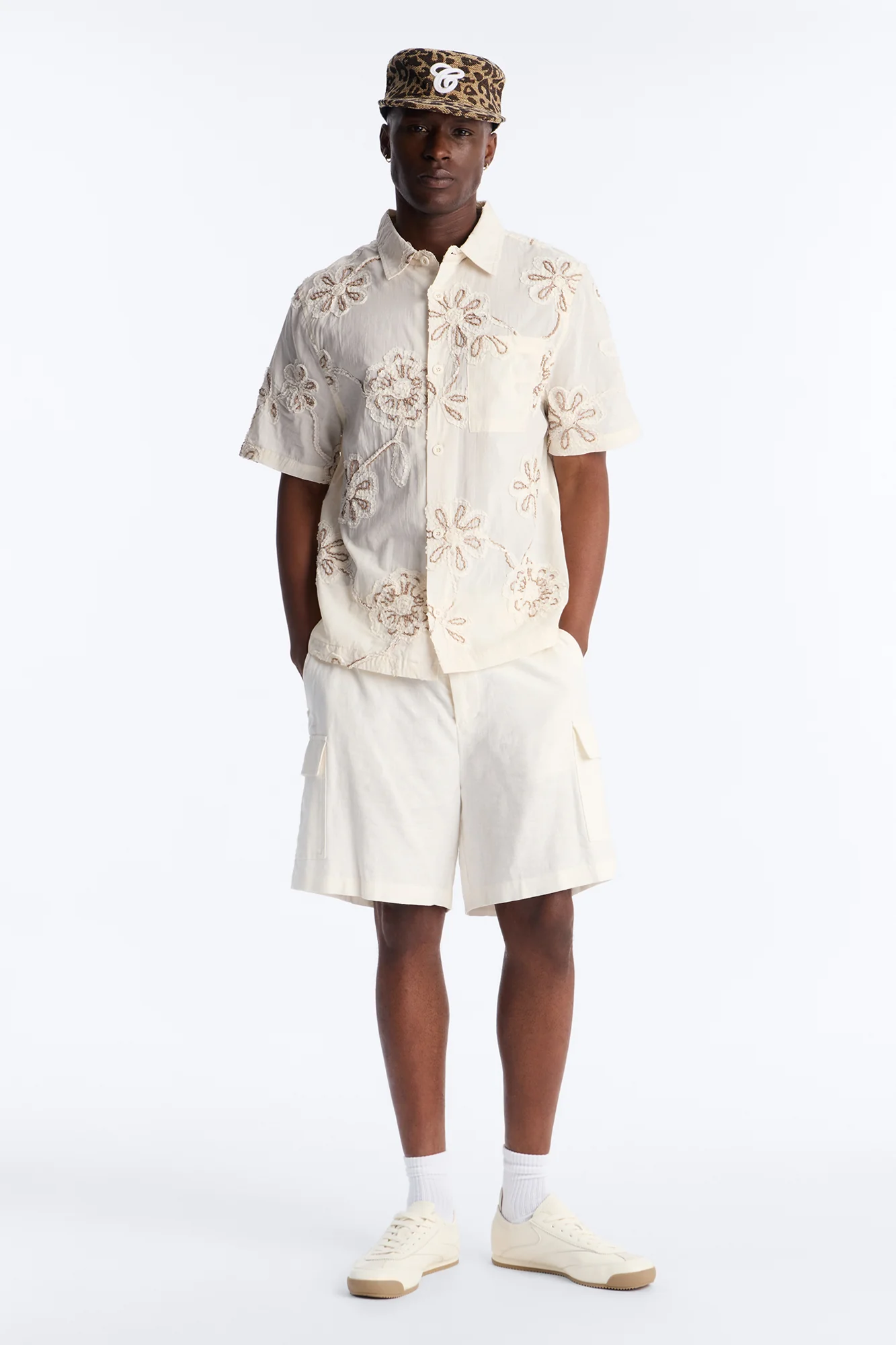 Paper Flore Short Sleeve Button Up Shirt - Cream - Image 2