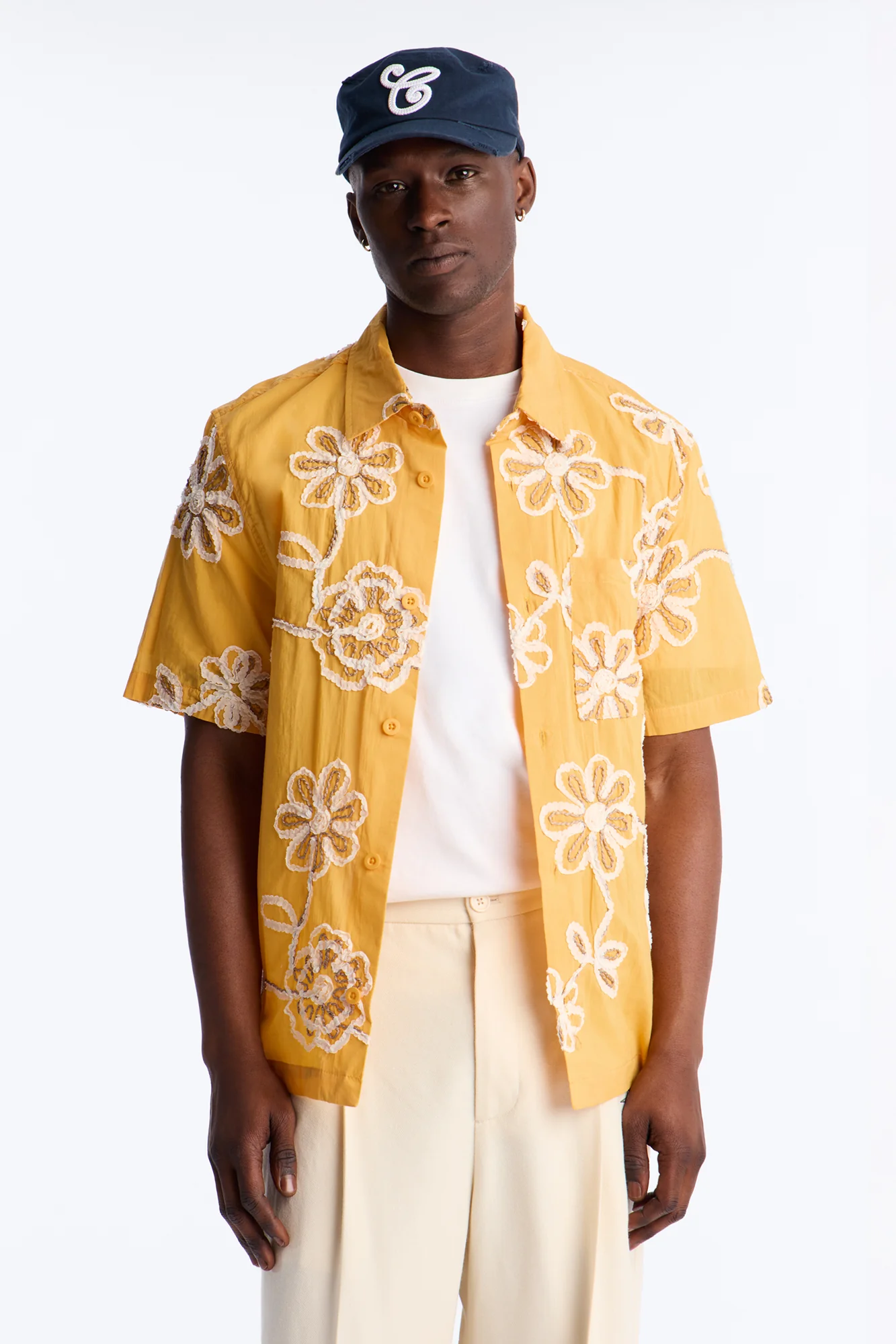 Paper Flore Short Sleeve Button Up Shirt - Mustard