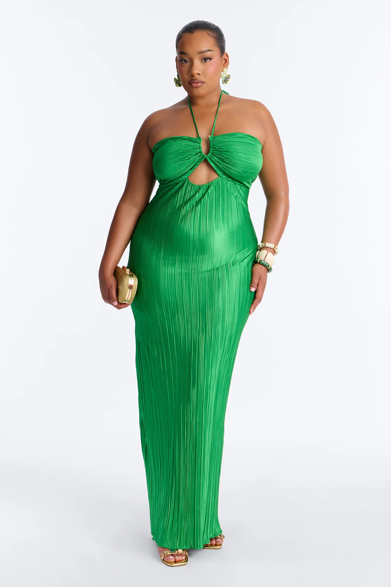 Paradise Glow Plisse Maxi Dress - Lime - Image 5