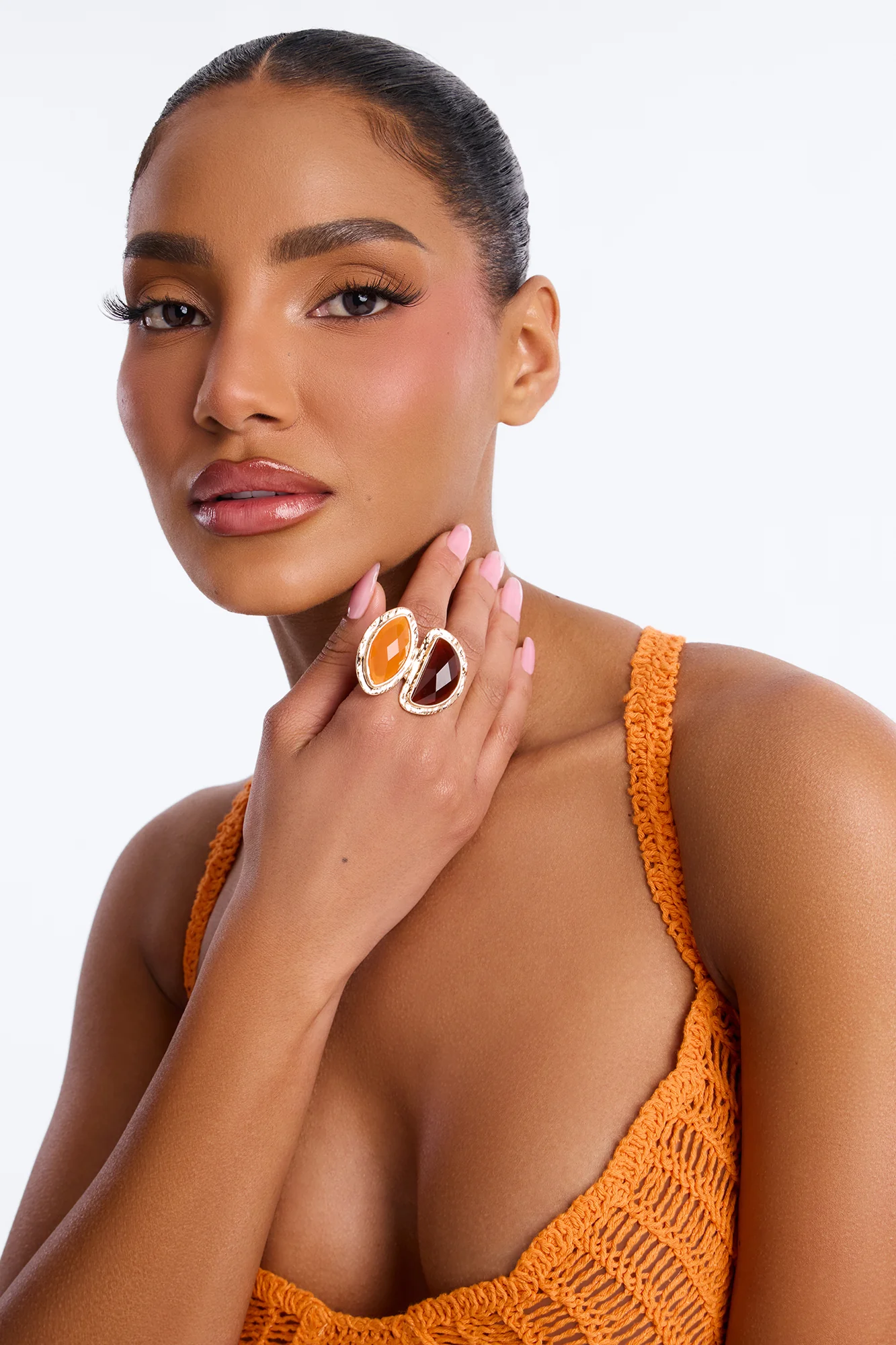 Paradise Is Waiting Statement Ring - Gold/Brown - Image 2