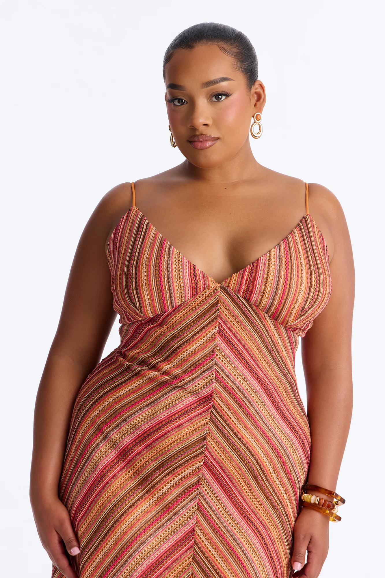 Paradise Mood Crochet Maxi Dress - Orange/combo - Image 5
