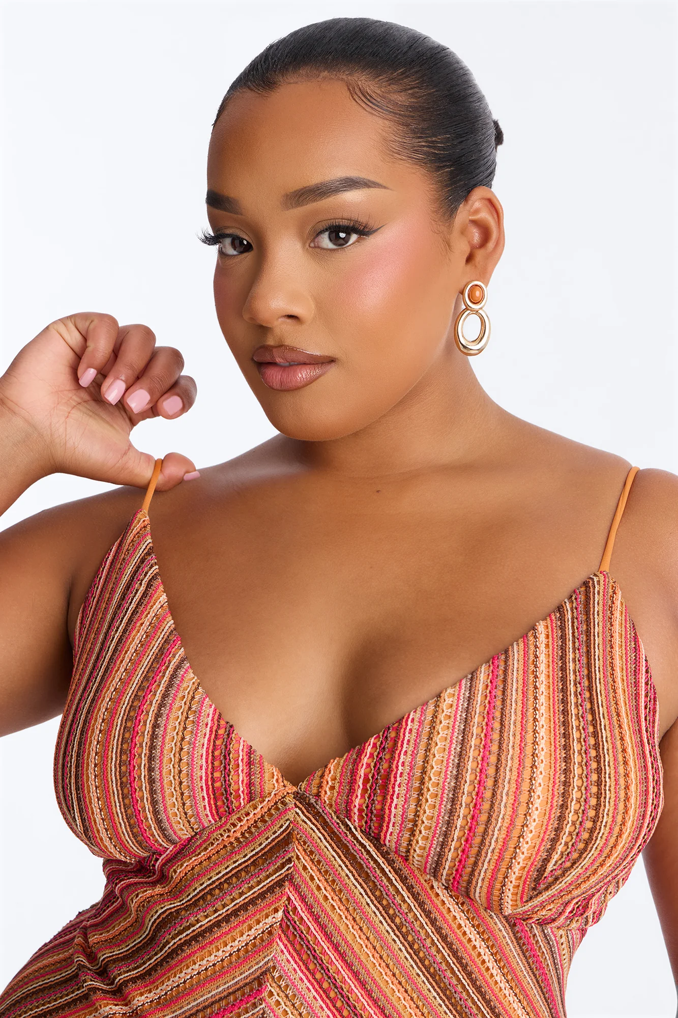 Paradise Mood Crochet Maxi Dress - Orange/combo - Image 6