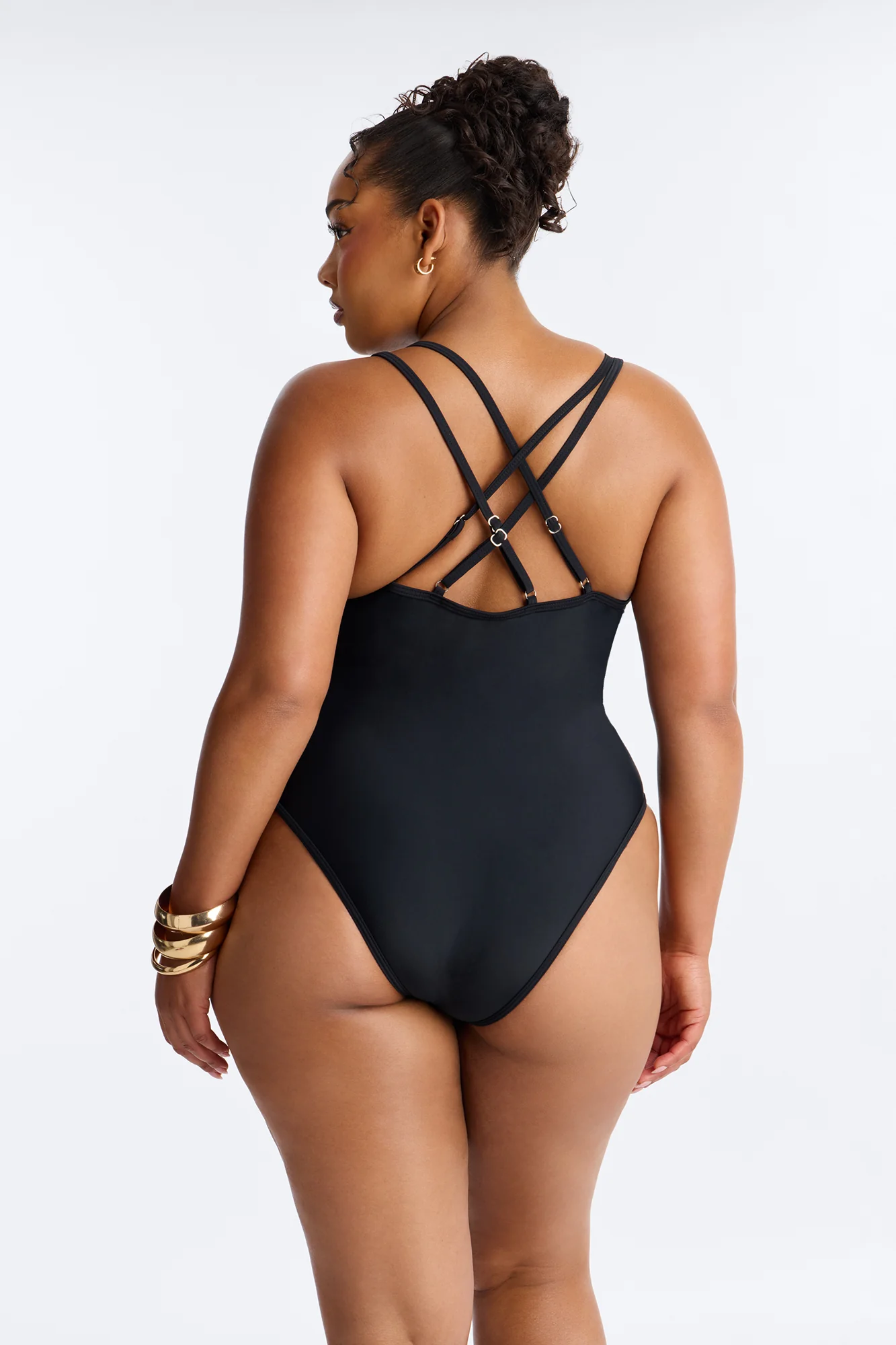 Parker 1 Piece Plunge Neck Swimsuit - Black - Image 6