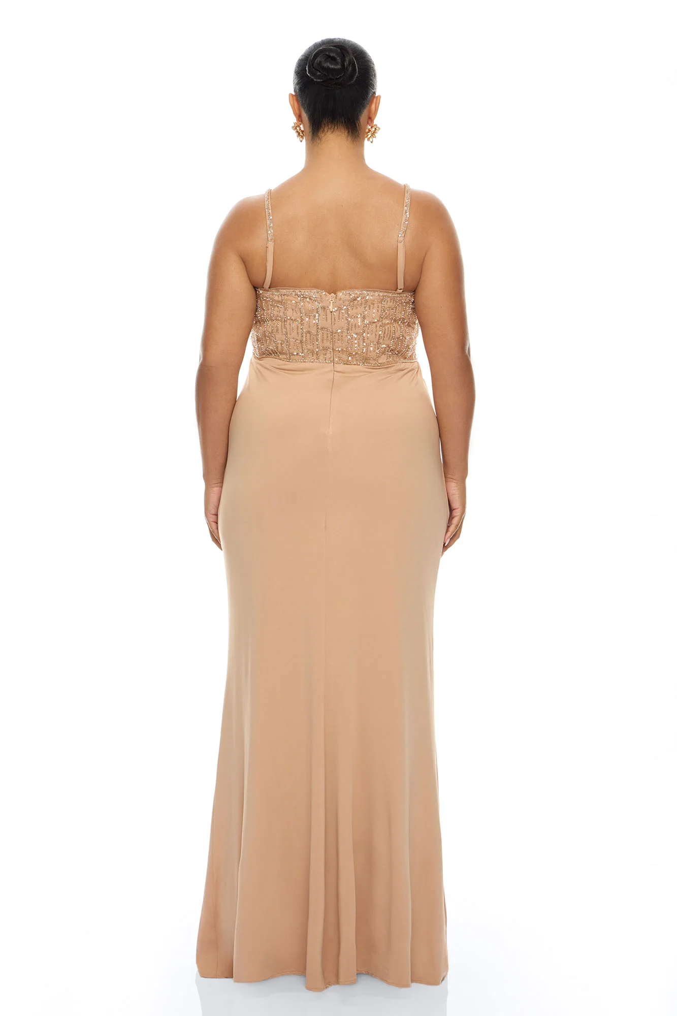 Party All Night Embellished Maxi Dress - Nude - Image 9