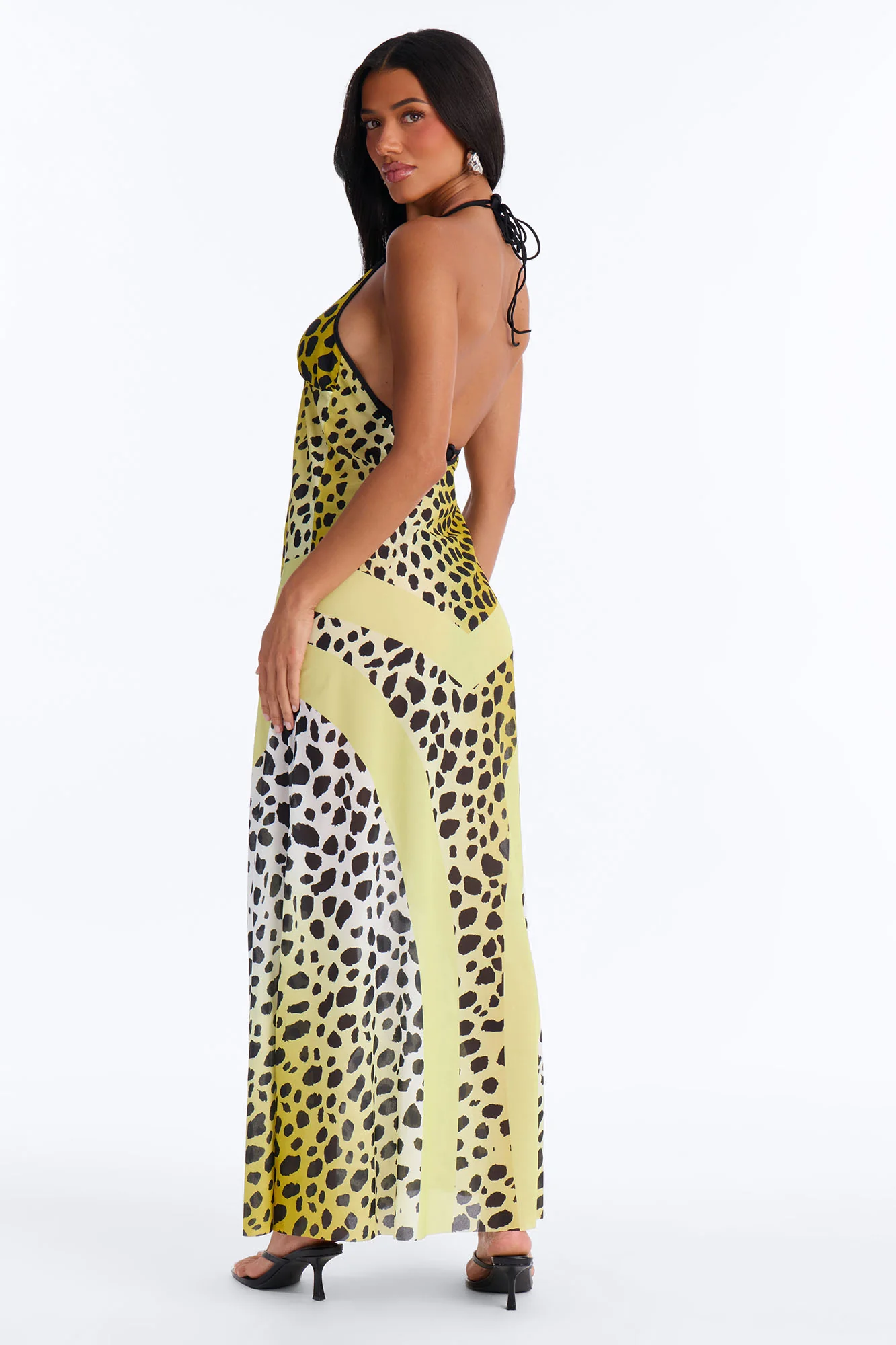 Party Princess Leopard Swim Cover Up Maxi Dress - Leopard - Image 3
