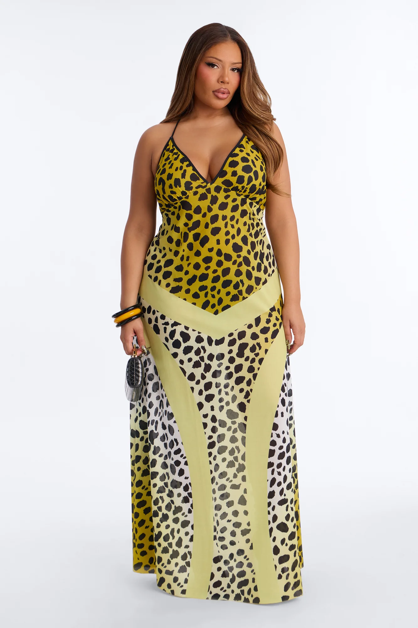 Party Princess Leopard Swim Cover Up Maxi Dress - Leopard - Image 4