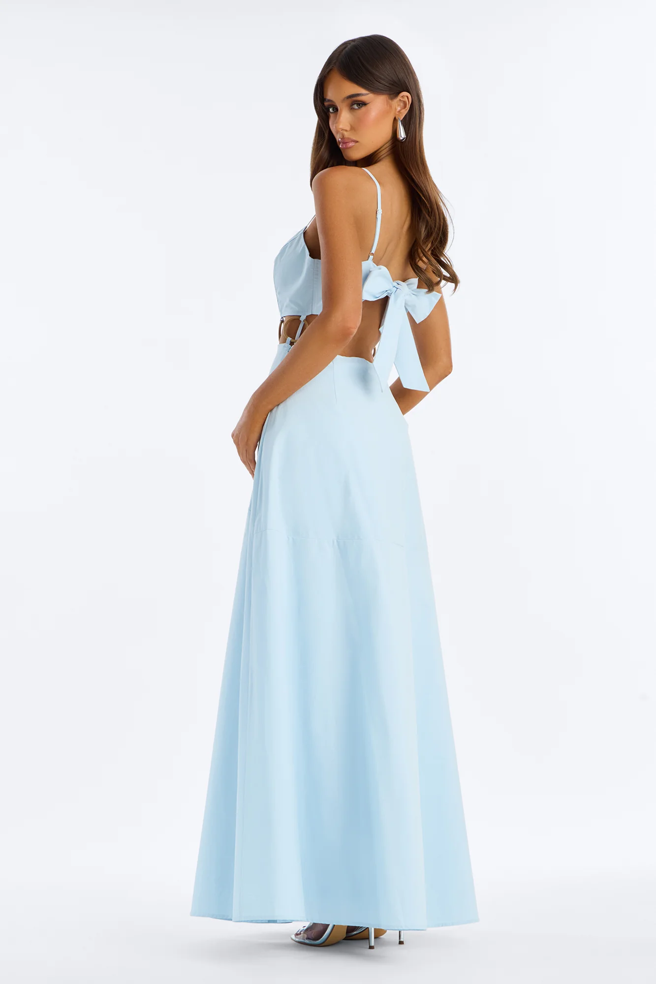 Paulina Poplin Maxi Dress - Blue - Image 3