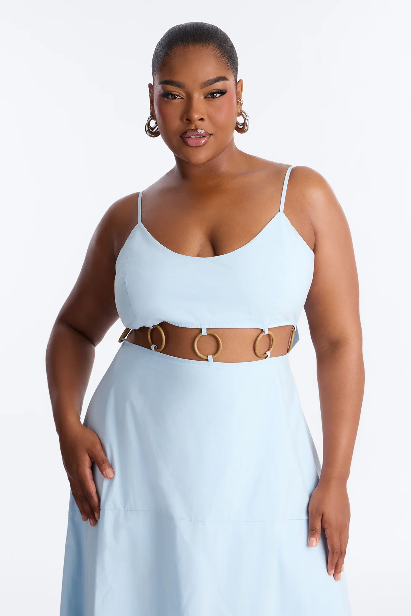 Paulina Poplin Maxi Dress - Blue - Image 5