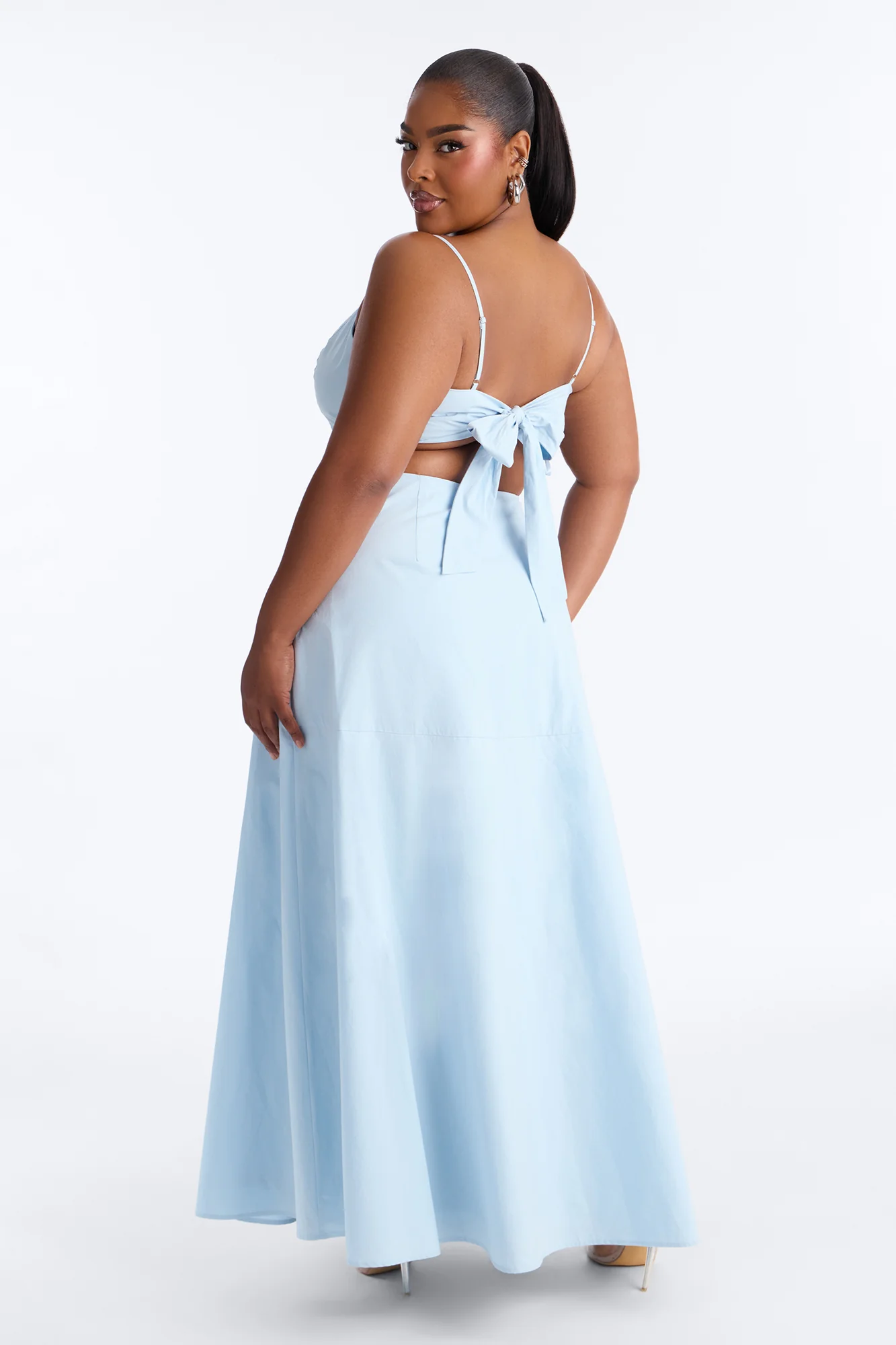 Paulina Poplin Maxi Dress - Blue - Image 7