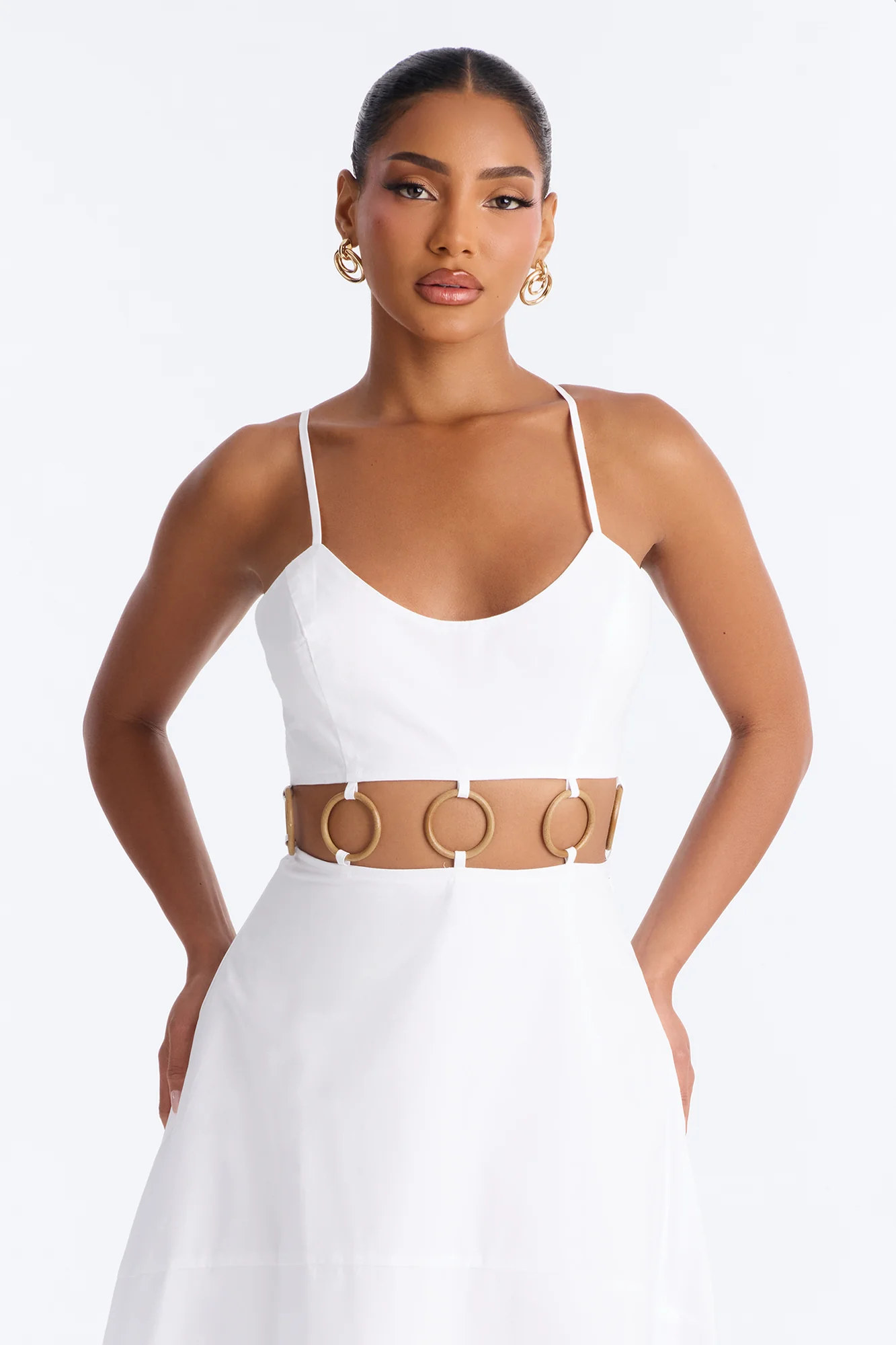 Paulina Poplin Maxi Dress - White - Image 2